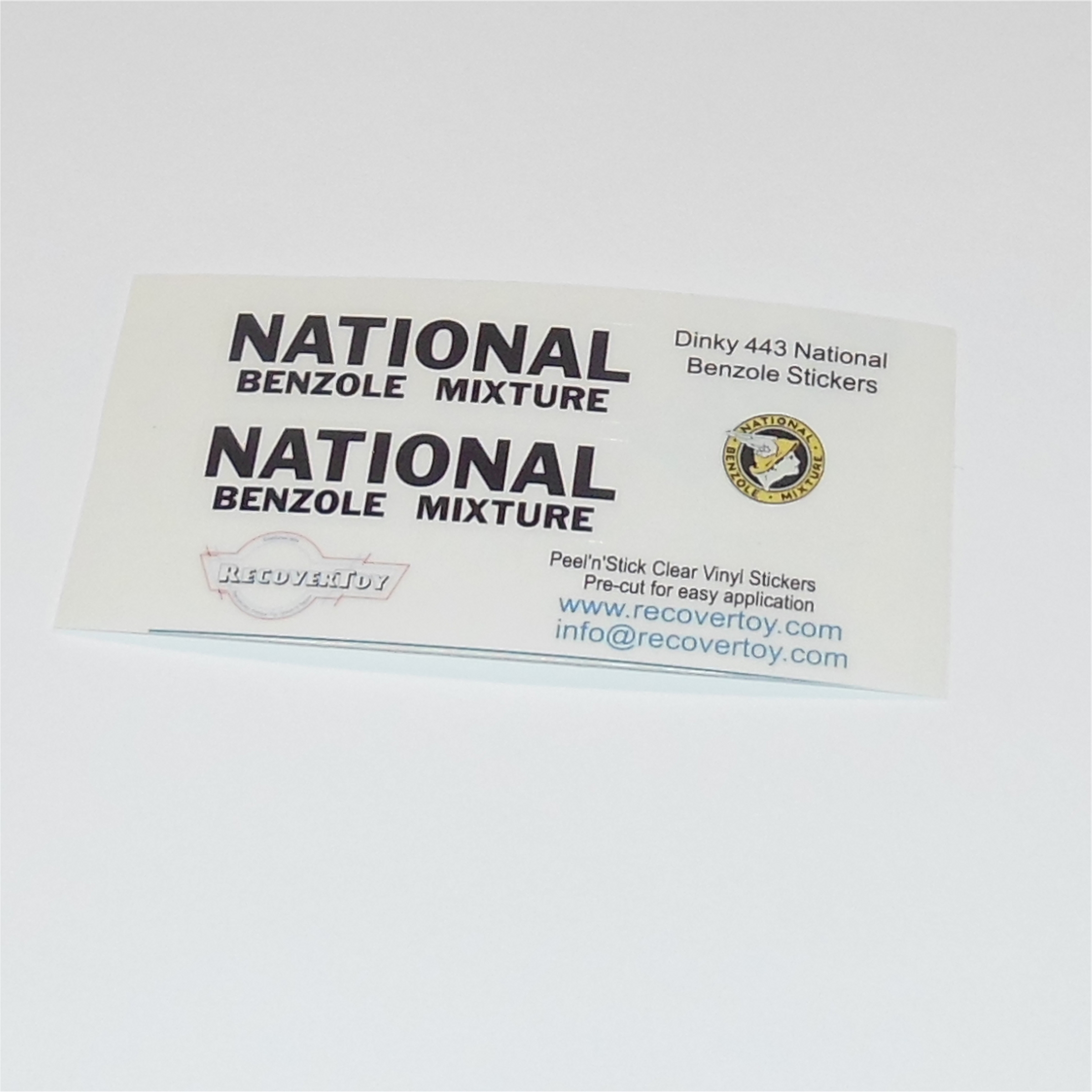 Dinky Toys 443 Studebaker Tanker National Benzole Sticker Set