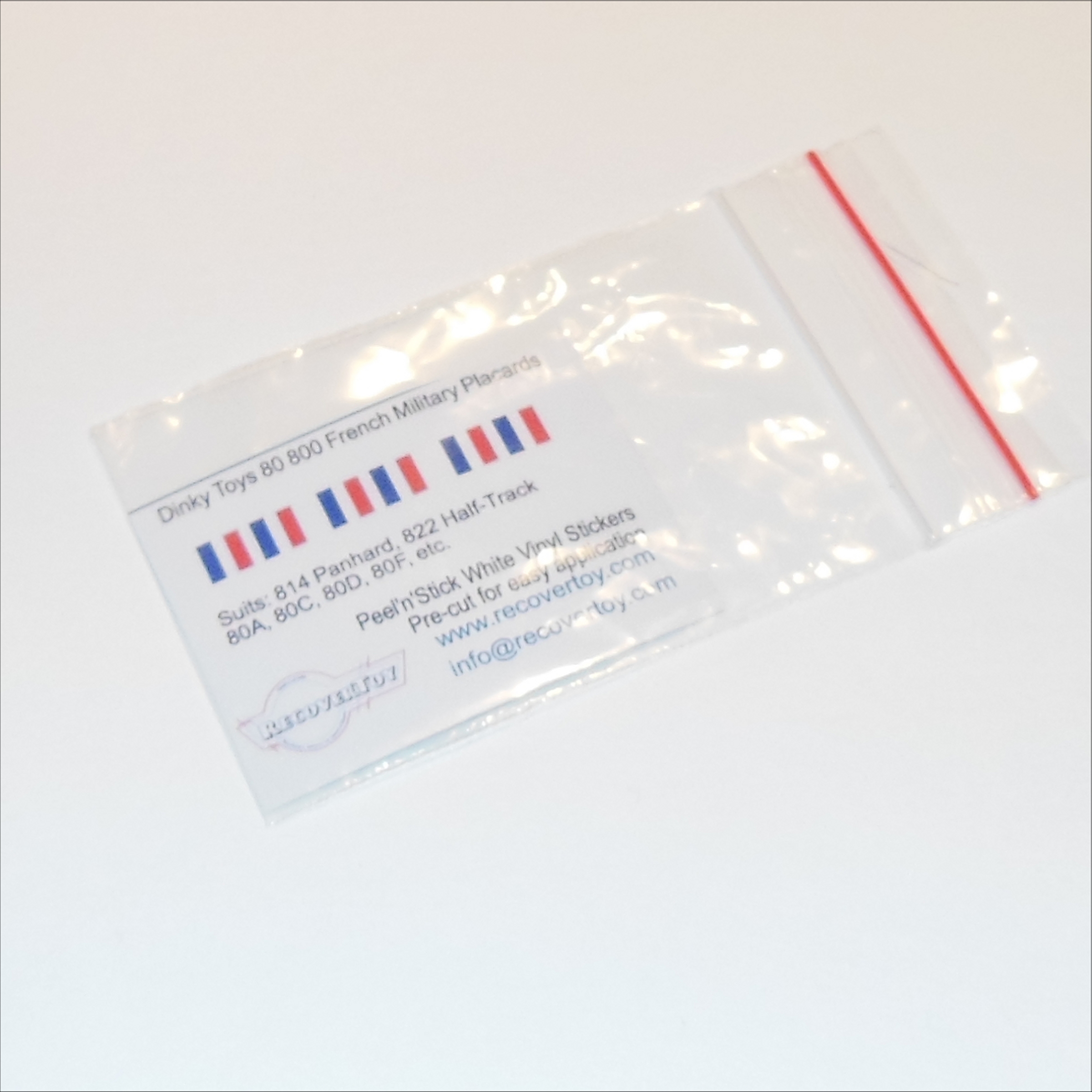 Dinky Toys 800 Series French Military Placard Stickers Blue White Red Block