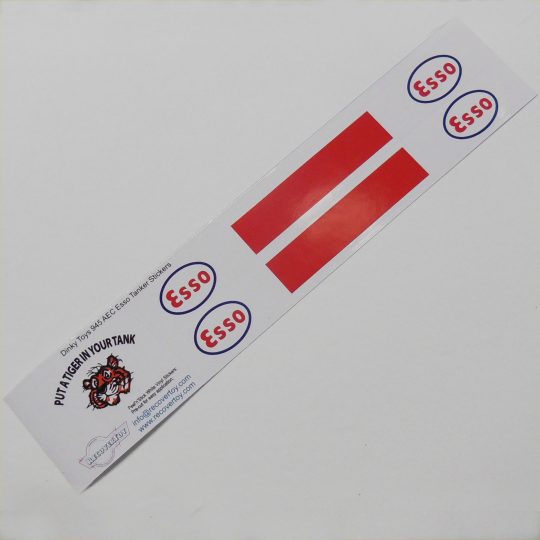 Dinky Toys 945 AEC Petrol Tanker Esso Sticker Set