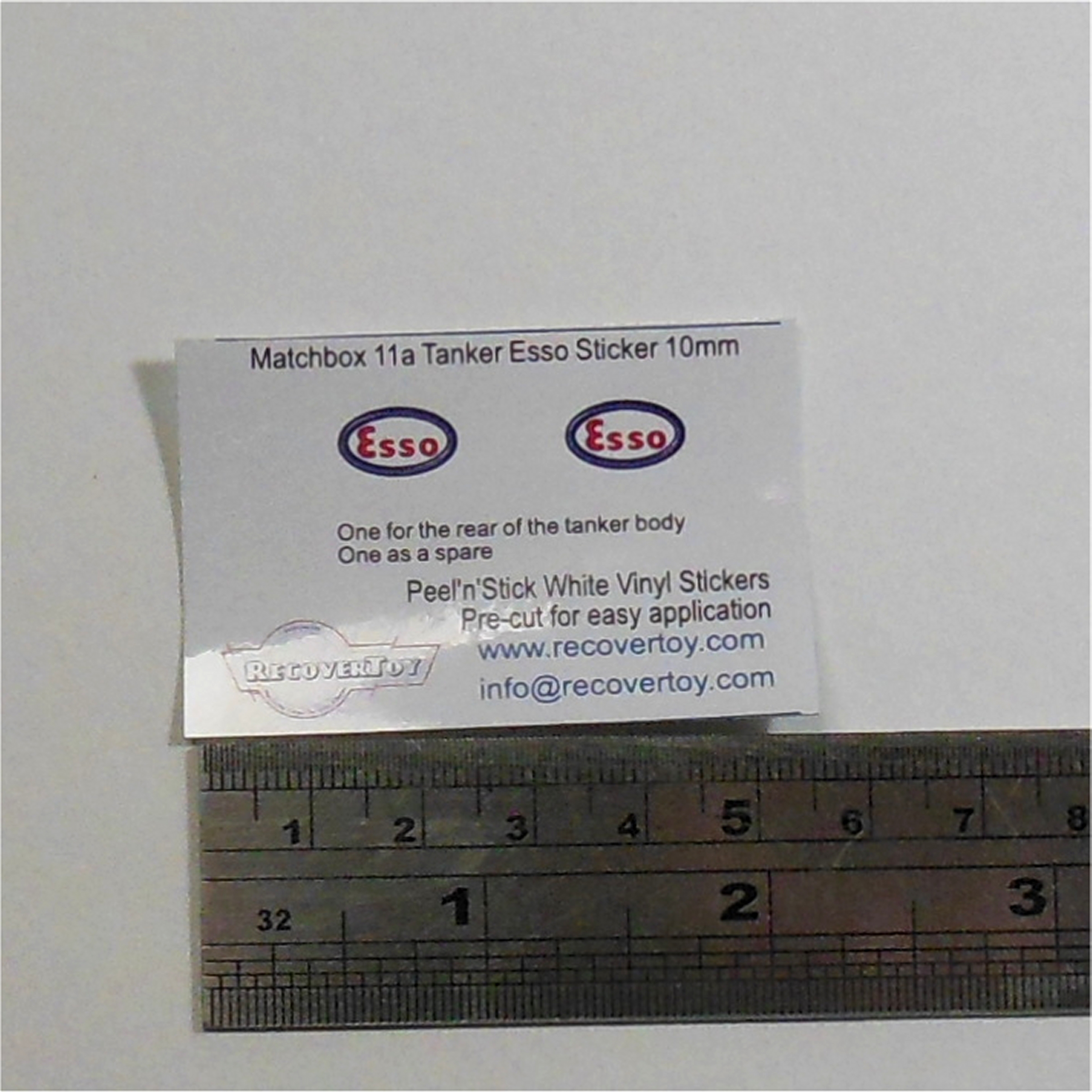 Matchbox Lesney 11a1 Esso Petrol Tanker 10mm Stickers