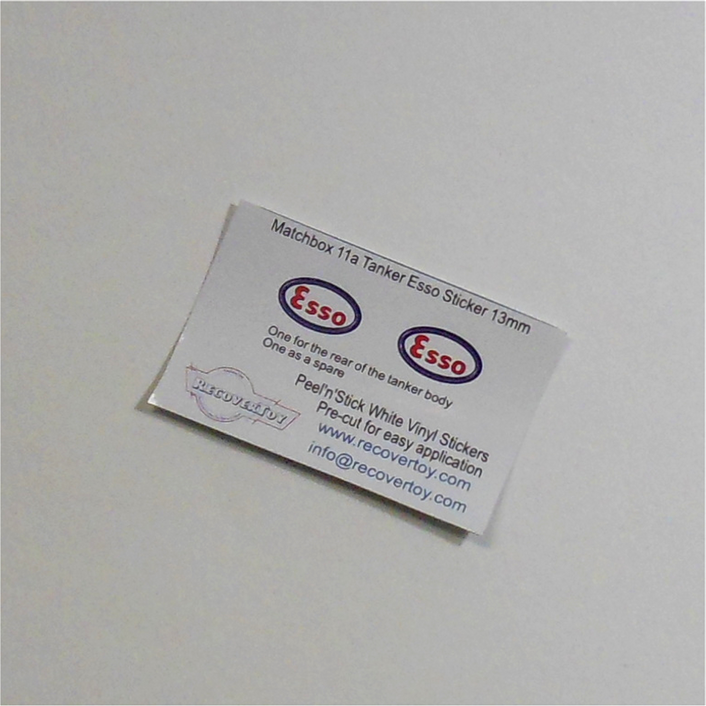 Matchbox Lesney 11a2 Esso Petrol Tanker 13mm Stickers