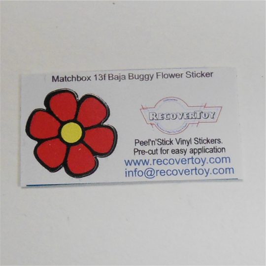 Matchbox Lesney 13f1 Baja Buggy Flower Pre-cut Sticker
