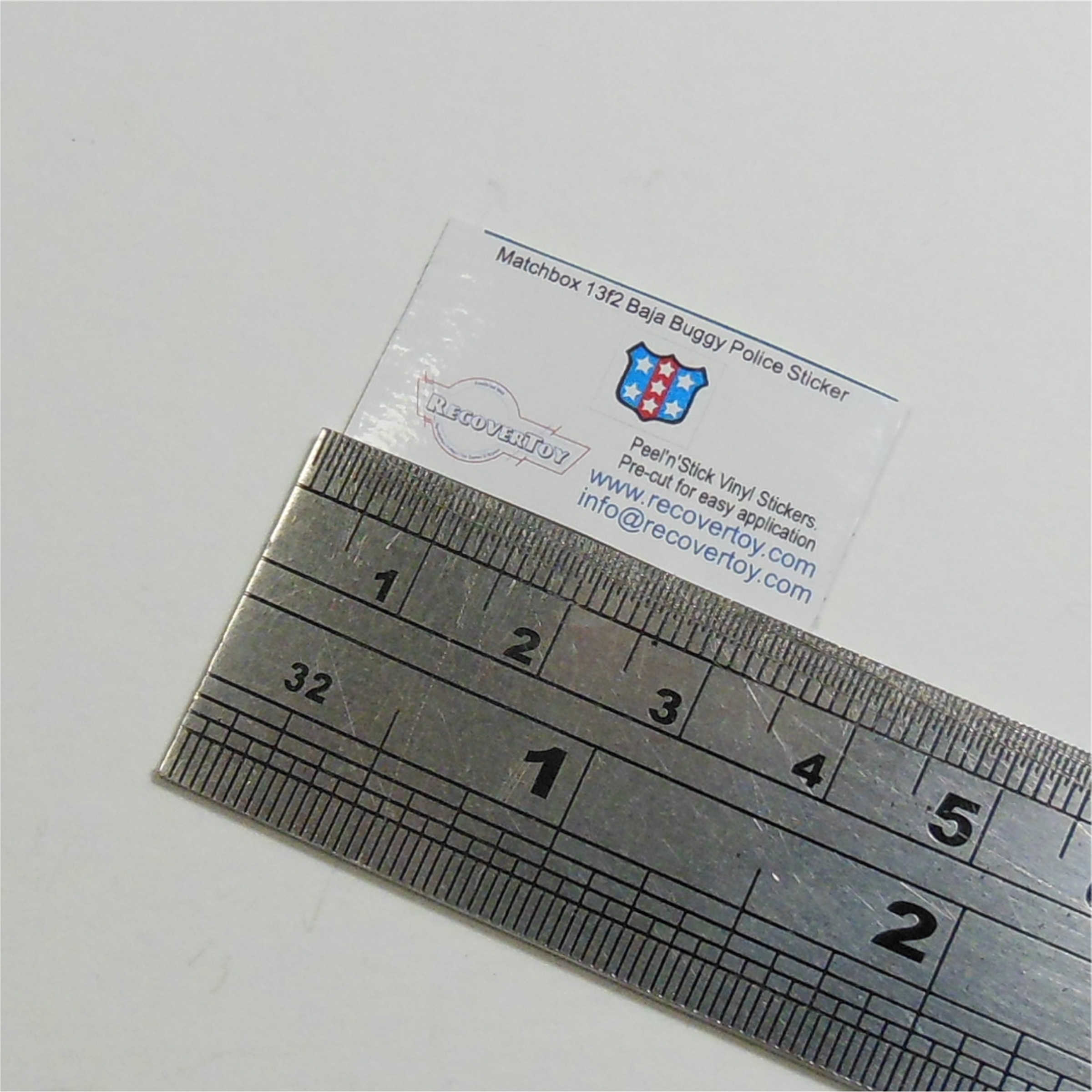 Matchbox Lesney 13f3 Baja Buggy Police Shield Pre-cut Sticker