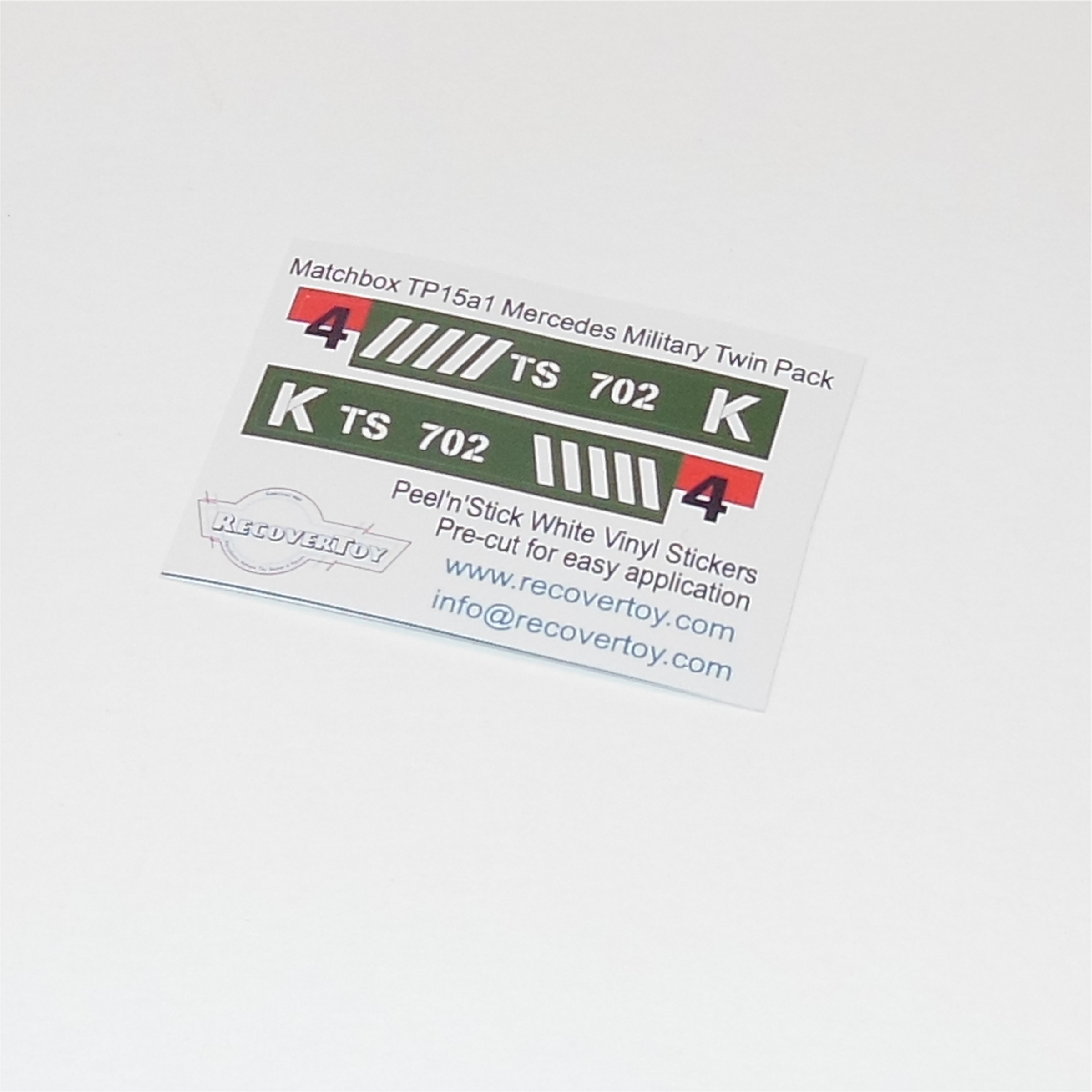 Matchbox Lesney 1 f3 Mercedes Military Twin-Pack TP15 Truck Trailer Army Stickers Set