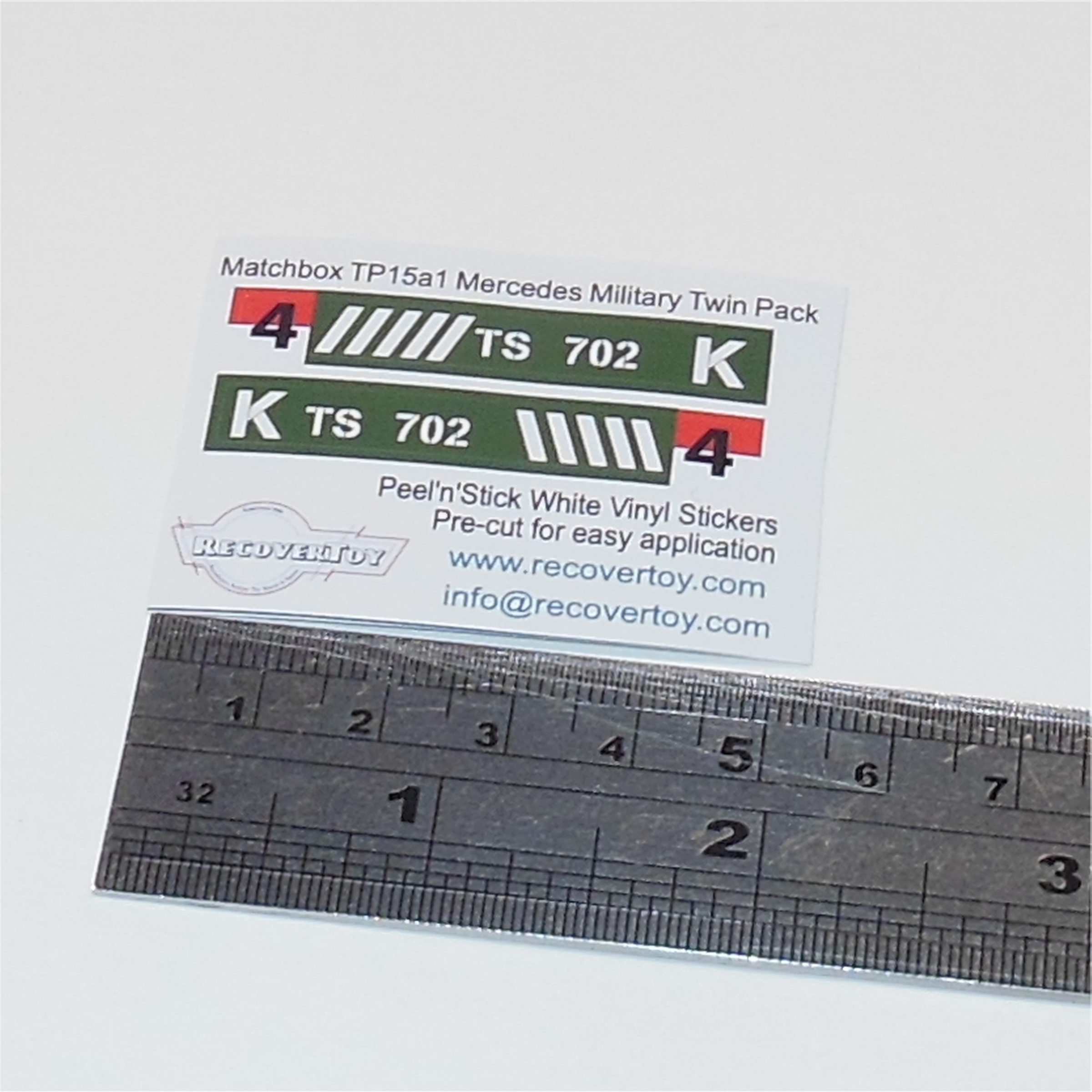Matchbox Lesney 1 f3 Mercedes Military Twin-Pack TP15 Truck Trailer Army Stickers Set