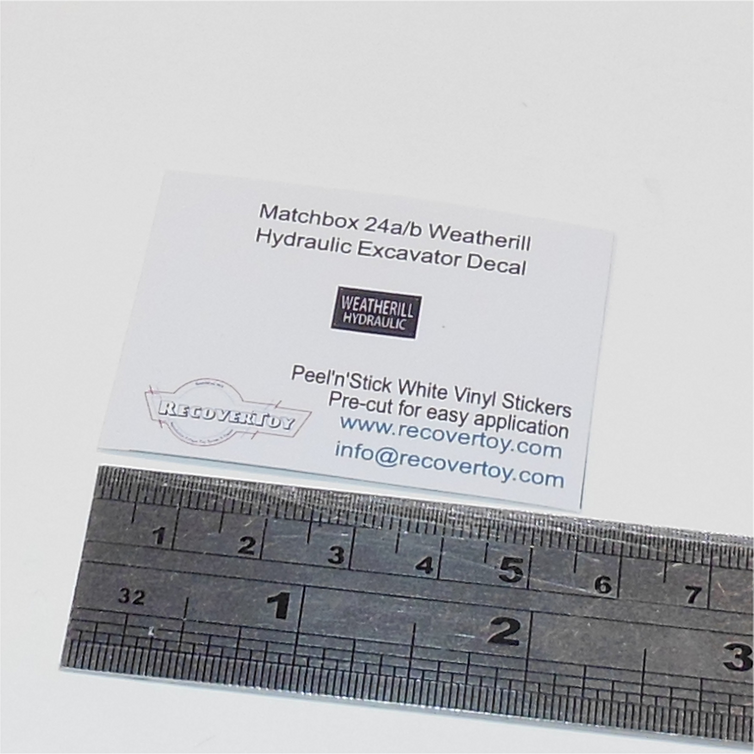 Matchbox Lesney 24a 24b Weatherill Hydraulics Excavator Sticker