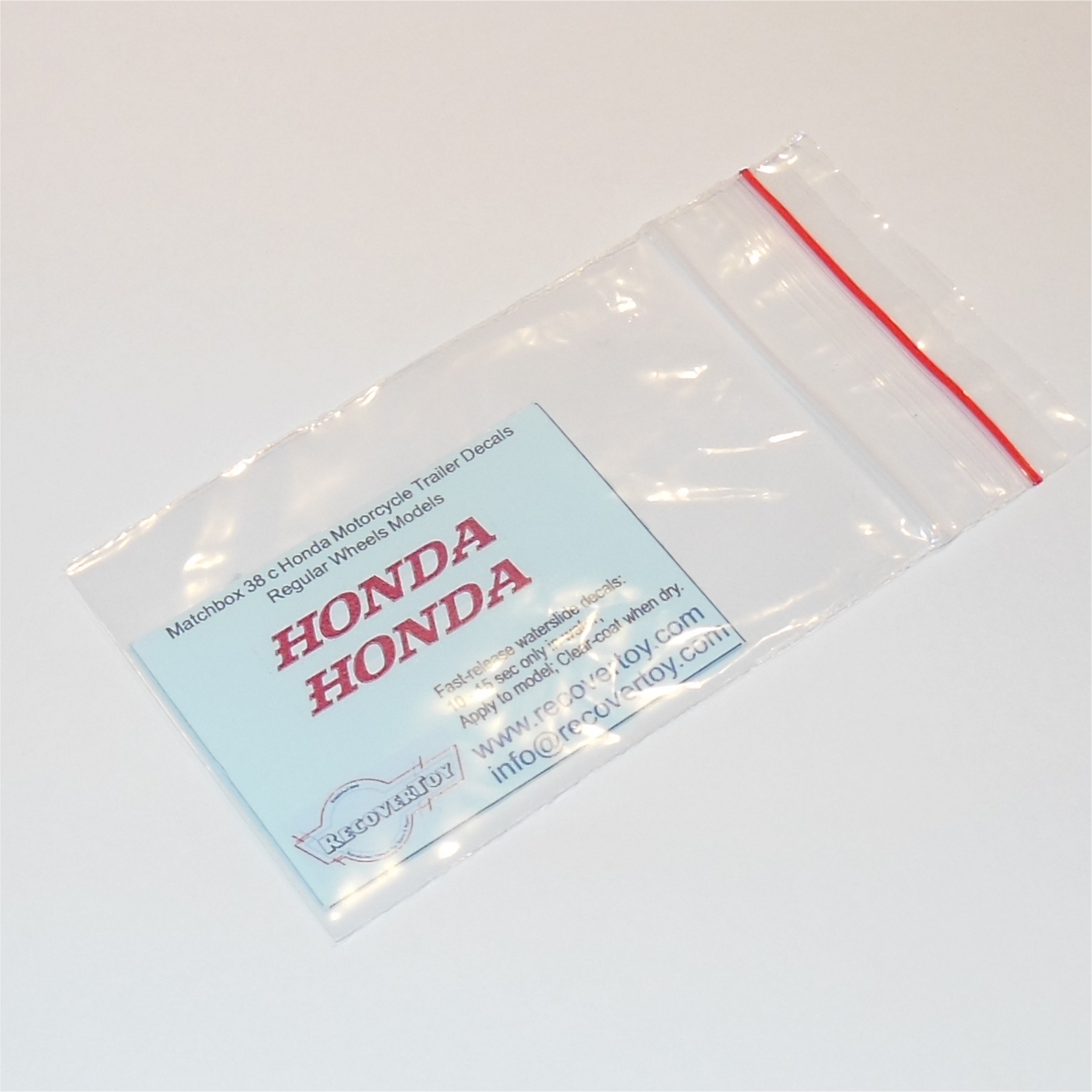 Matchbox Lesney 38c Honda Motor Cycle Trailer Early Decal Set