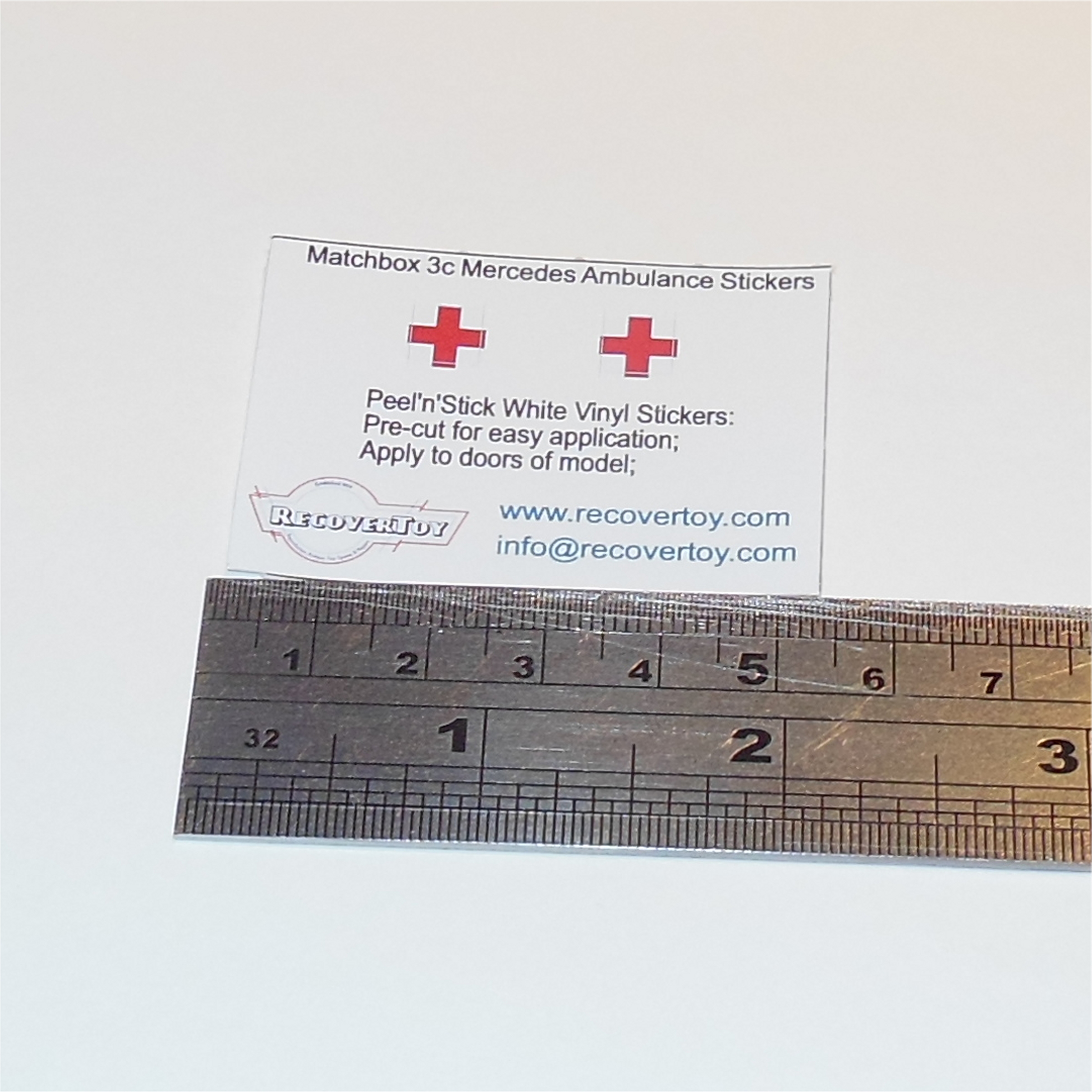 Matchbox Lesney 3c 3d Mercedes Ambulance Red Cross Sticker Set