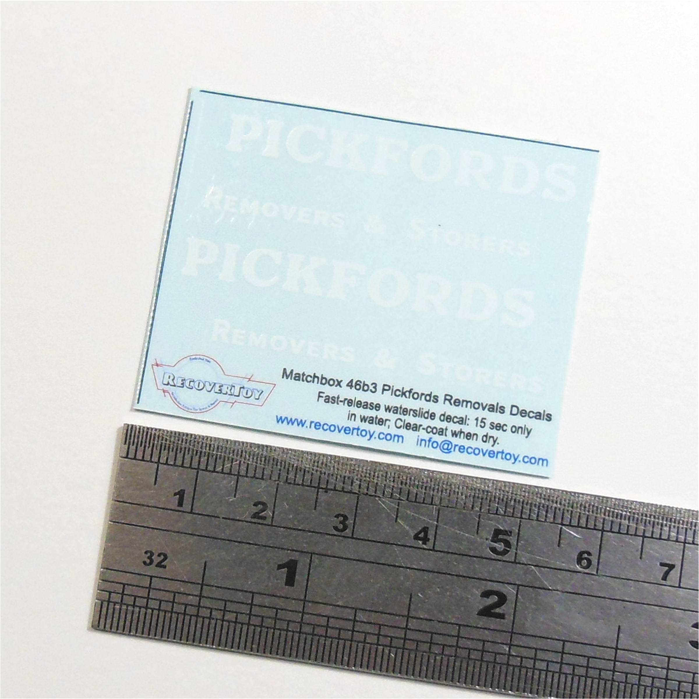 Matchbox Lesney 46 b3 Pickfords Removals Guy Van Pre-cut Decal Set