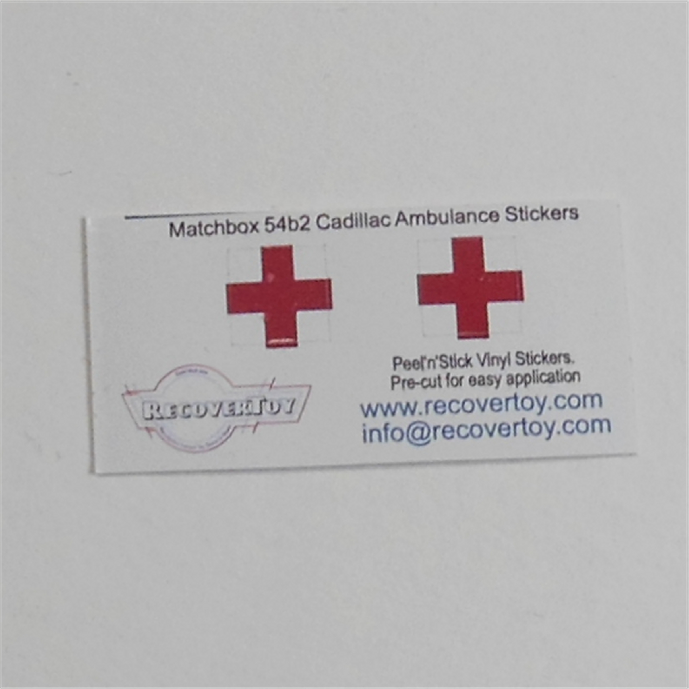 Matchbox Lesney 54bc2 Cadillac Ambulance Red Cross Stickers Set