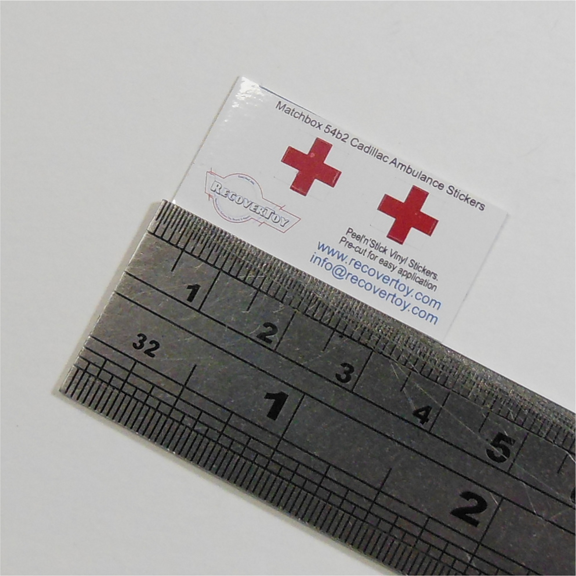 Matchbox Lesney 54bc2 Cadillac Ambulance Red Cross Stickers Set