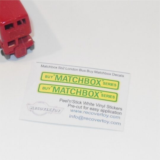 Matchbox Lesney 5b2 London Bus Buy Matchbox Sticker Set