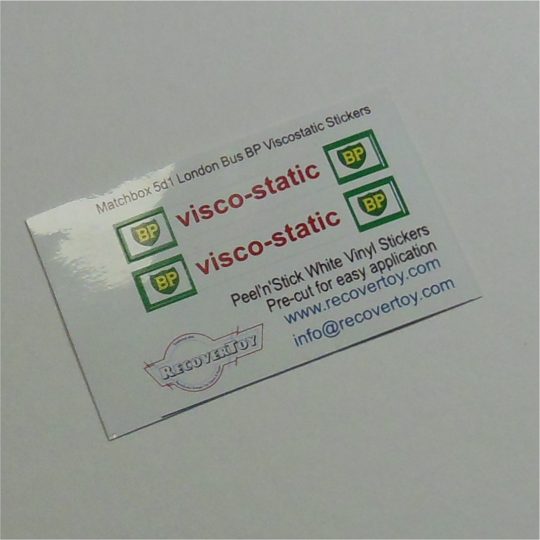 Matchbox Lesney 5d2 London Bus BP Visco-static Sticker Set