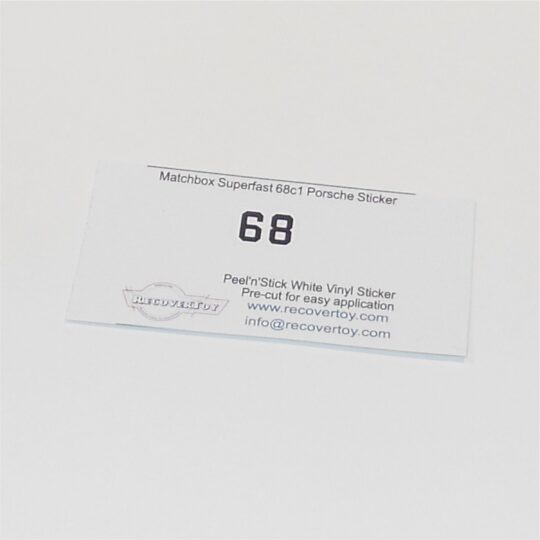 Matchbox Lesney 68c1 Porsche 910 Racing Car RN#68 Sticker
