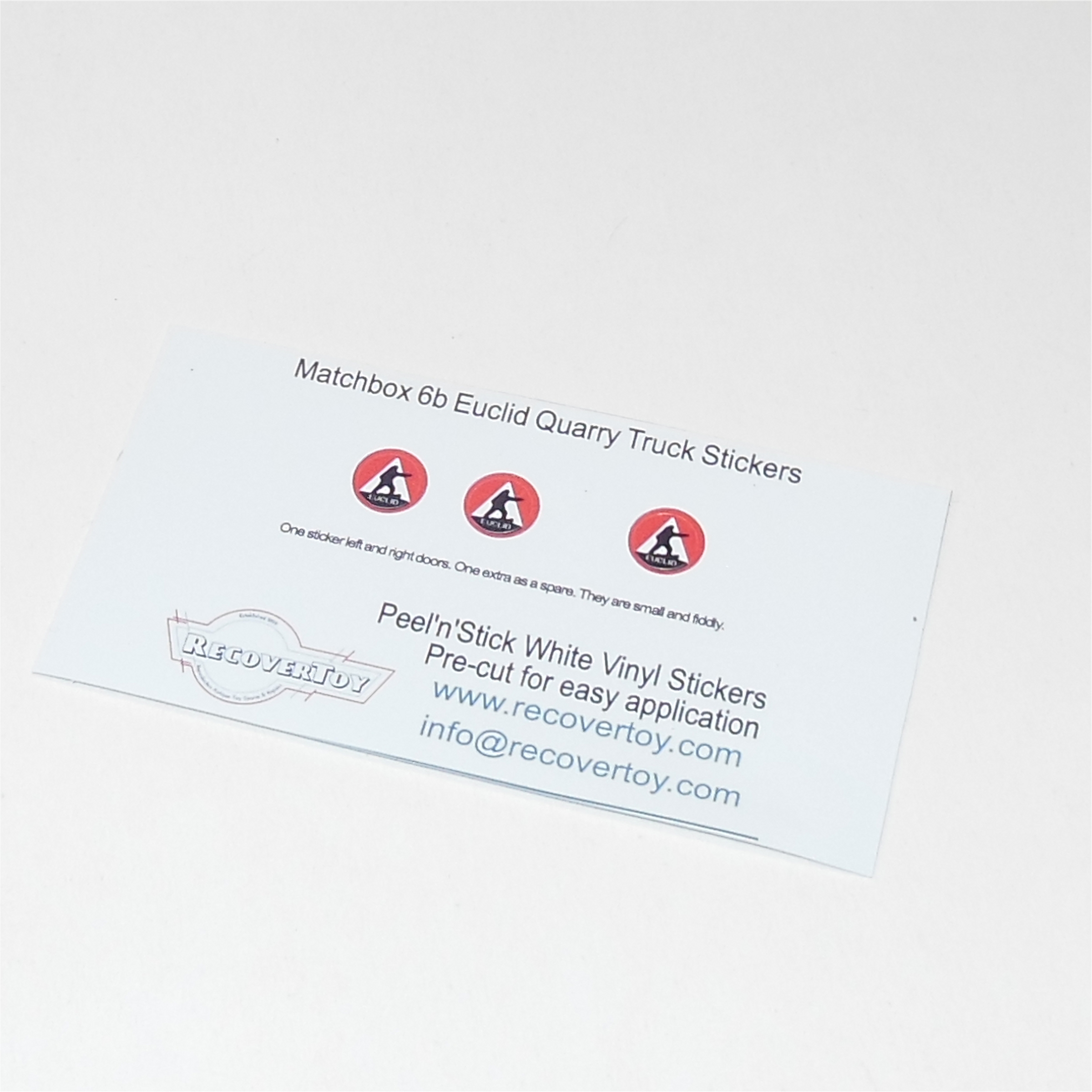 Matchbox Lesney 6b Euclid Quarry Truck Stickers