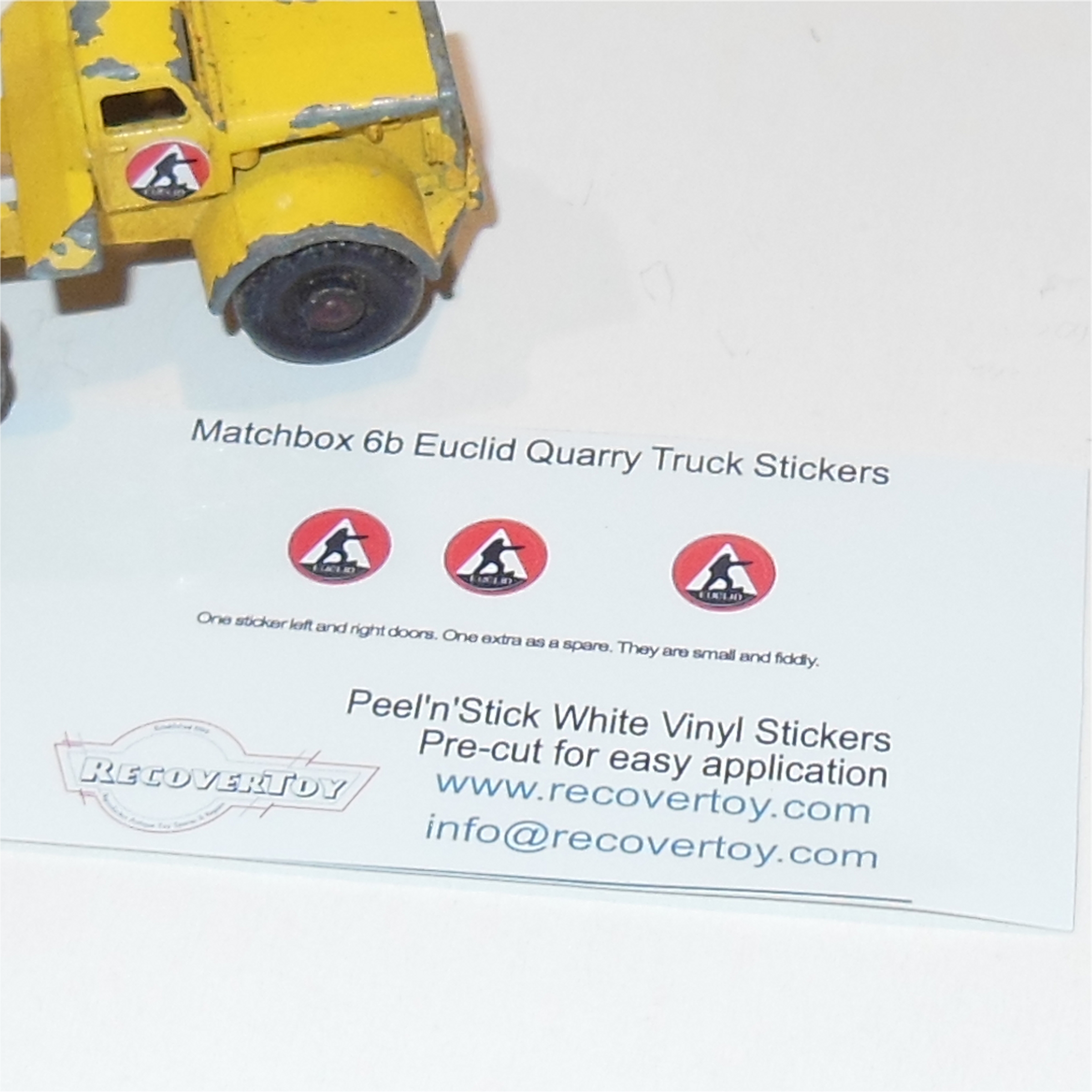 Matchbox Lesney 6b Euclid Quarry Truck Stickers