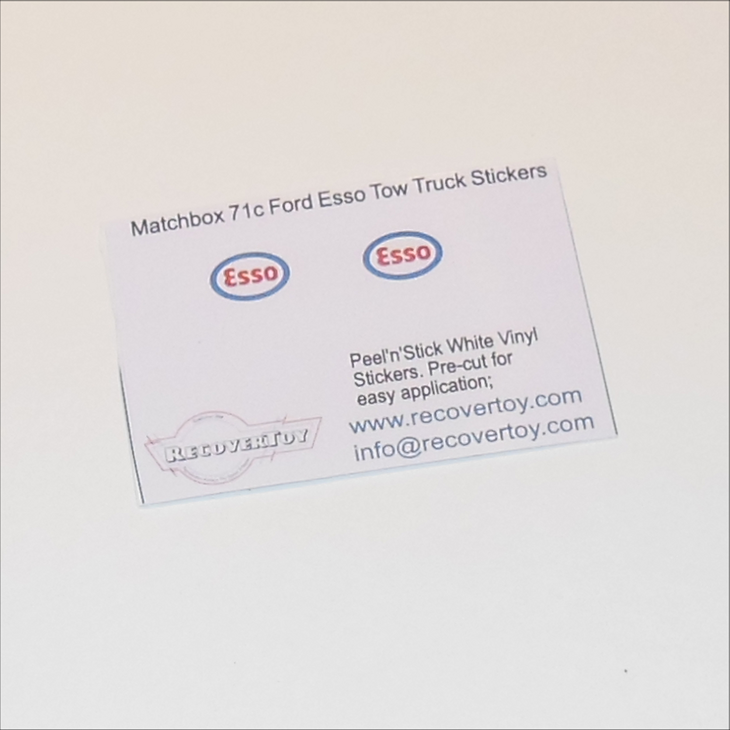 Matchbox Lesney 71c 71d Ford Heavy Wreck Truck Esso Sticker Set