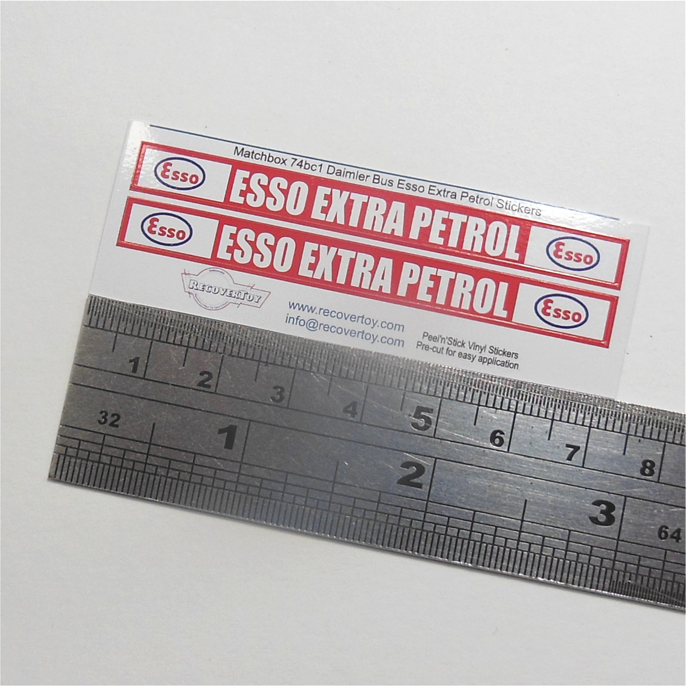 Matchbox Lesney 74bc Daimler Bus Esso Extra Petrol Sticker Set