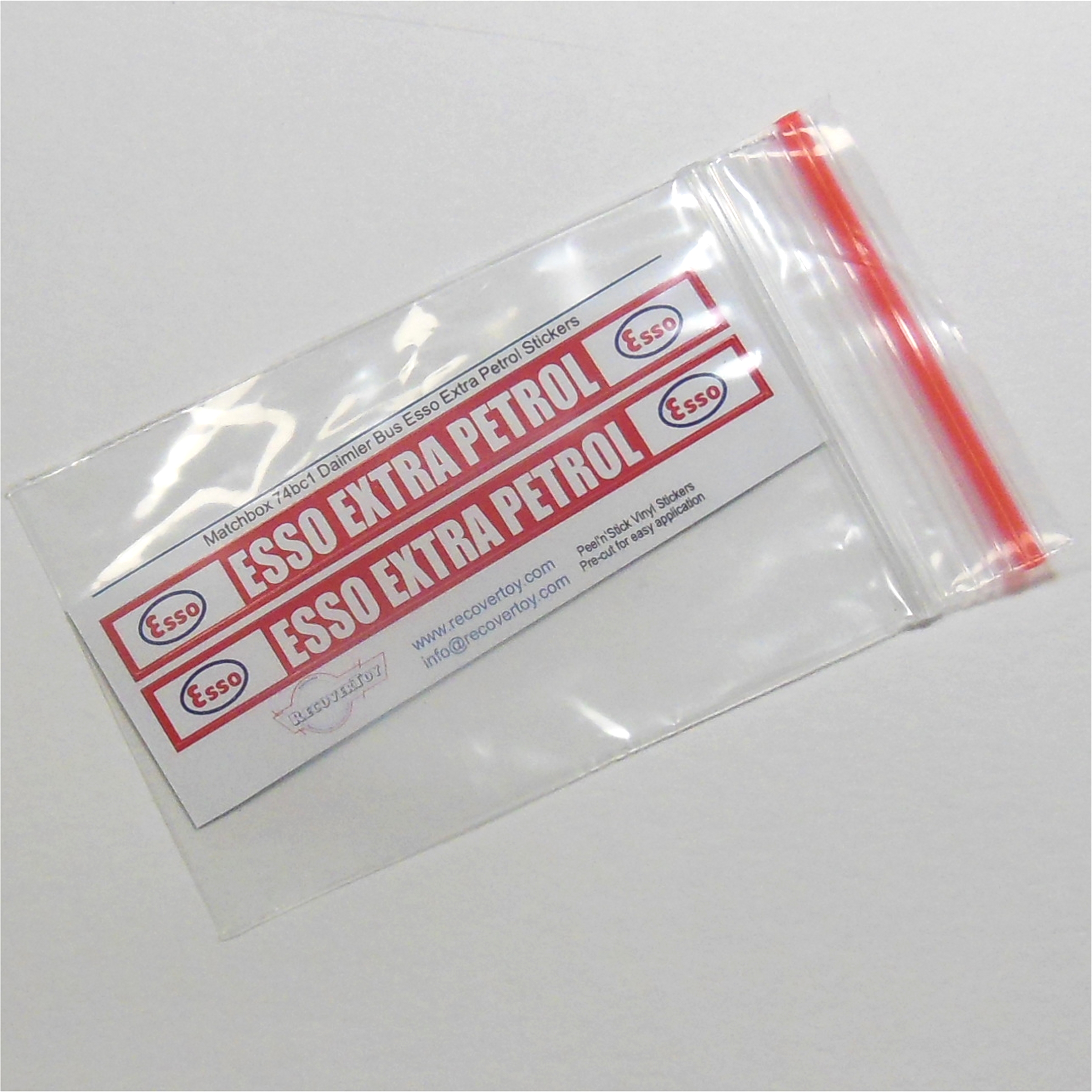 Matchbox Lesney 74bc Daimler Bus Esso Extra Petrol Sticker Set