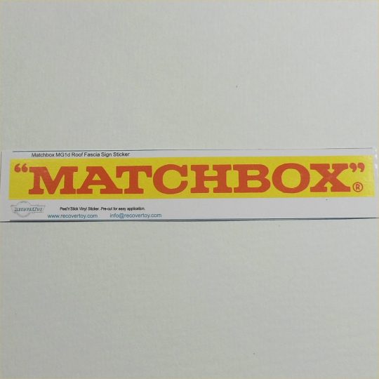 Matchbox Lesney MG1d Garage Service Station Roof Billboard Banner Sticker