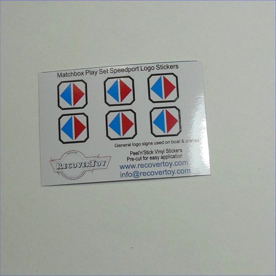 Matchbox Play Set PS-1 Container Port Harbor Speedport Logo Stickers Set