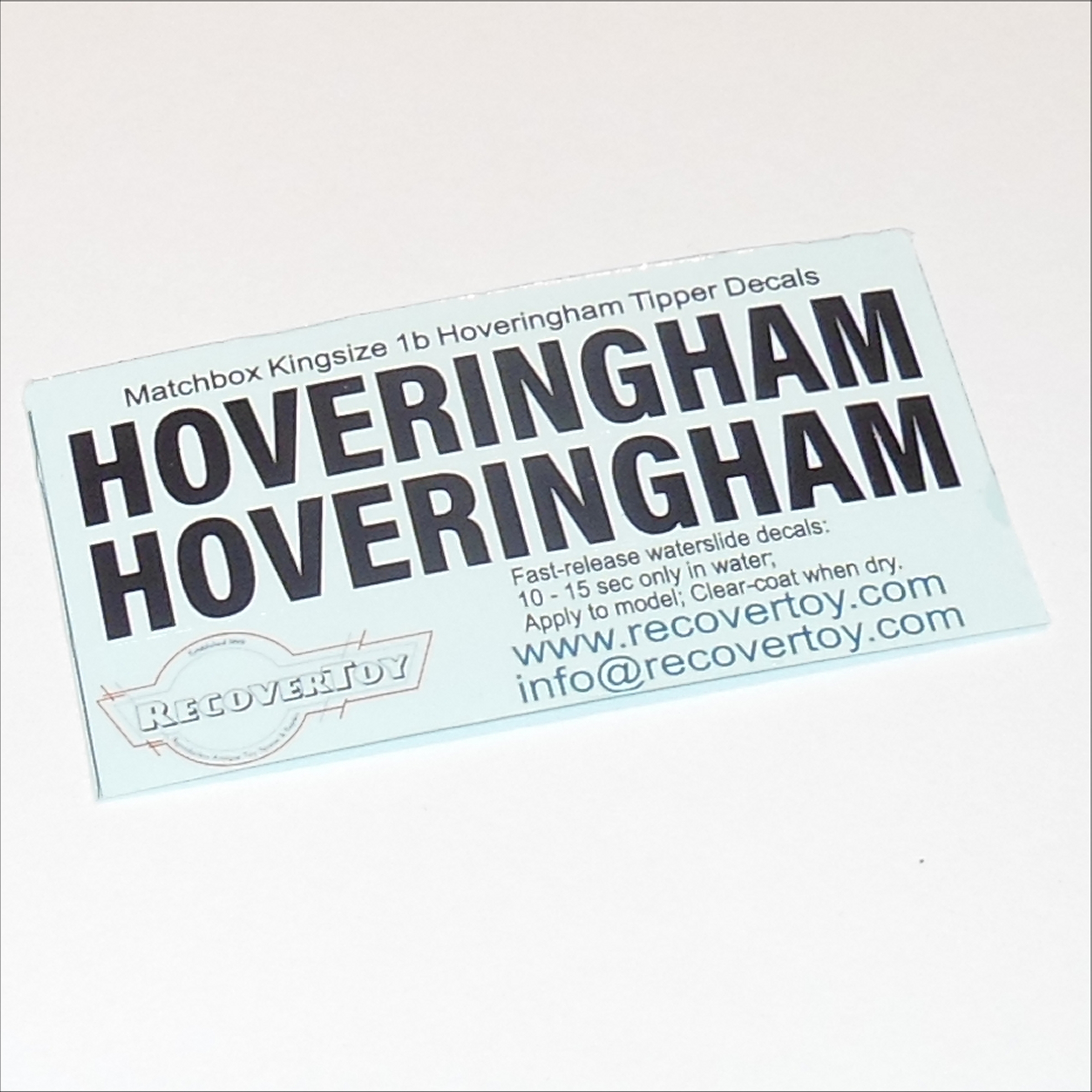 Matchbox Lesney King Size K 1b Foden Hoveringham Tipper Truck Decal Set