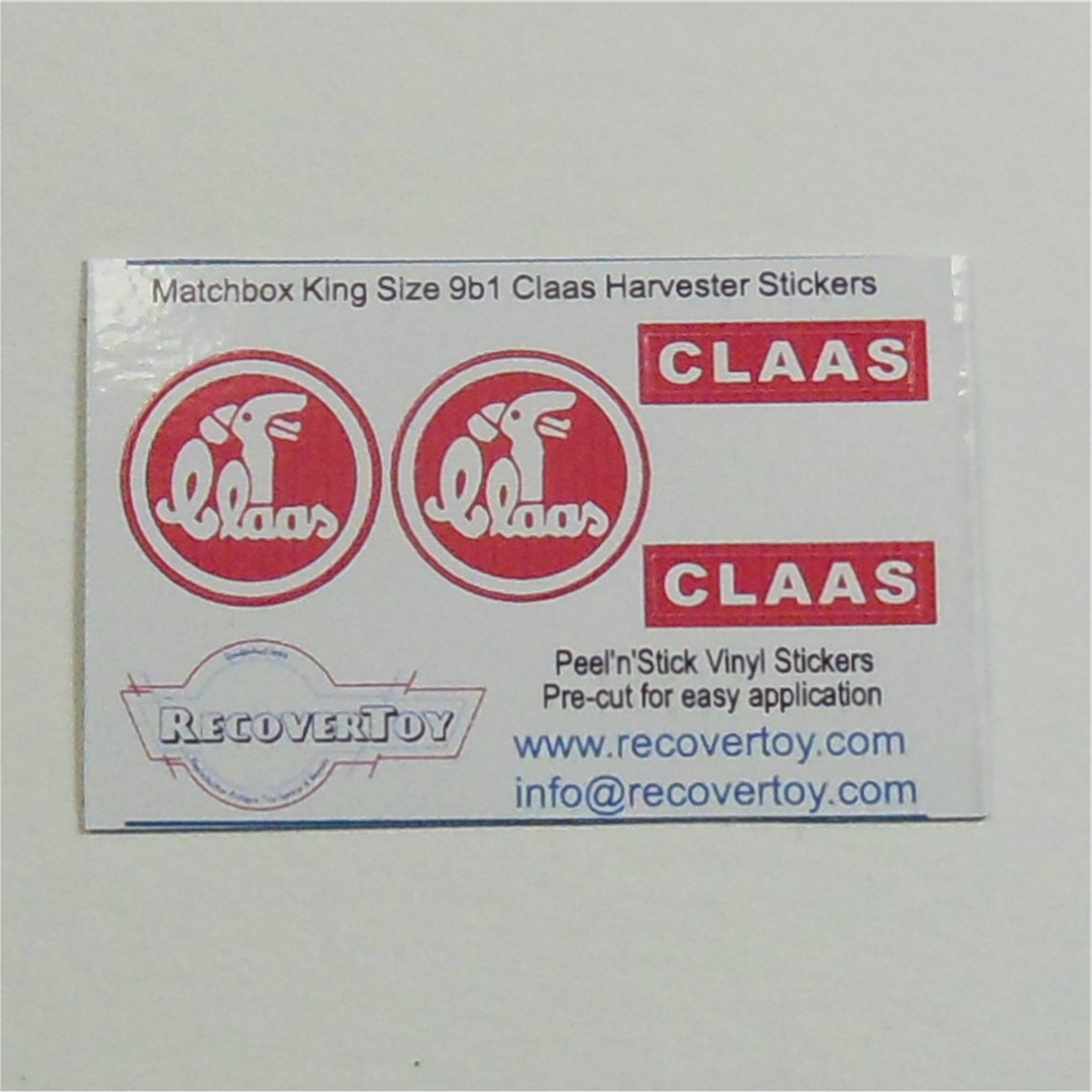 Matchbox Lesney King Size K 9b1 Claas Combine Harvester Red Sticker Set