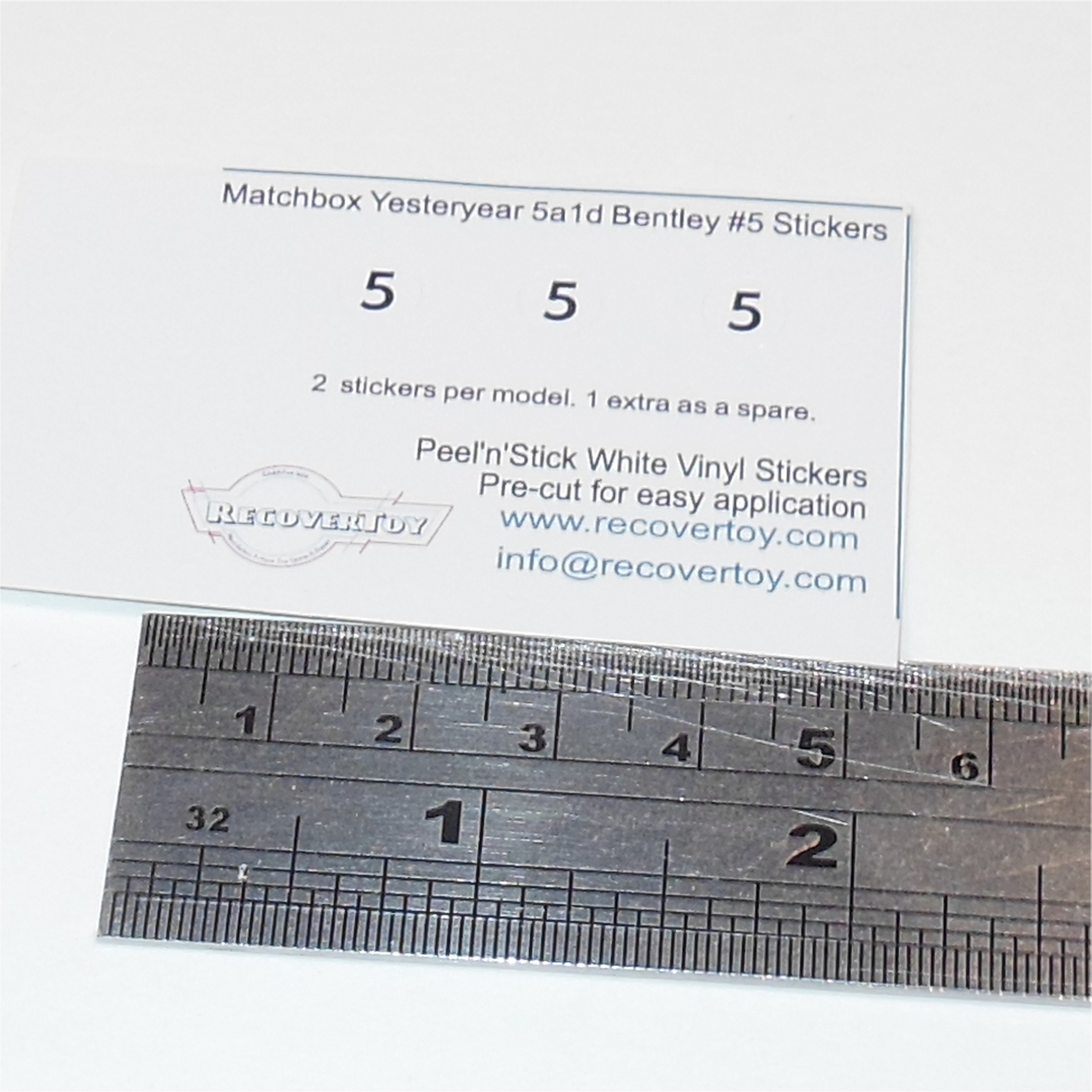 Matchbox Yesteryear 5 a 1929 Bentley 1st Issue Small #5 Sticker Set
