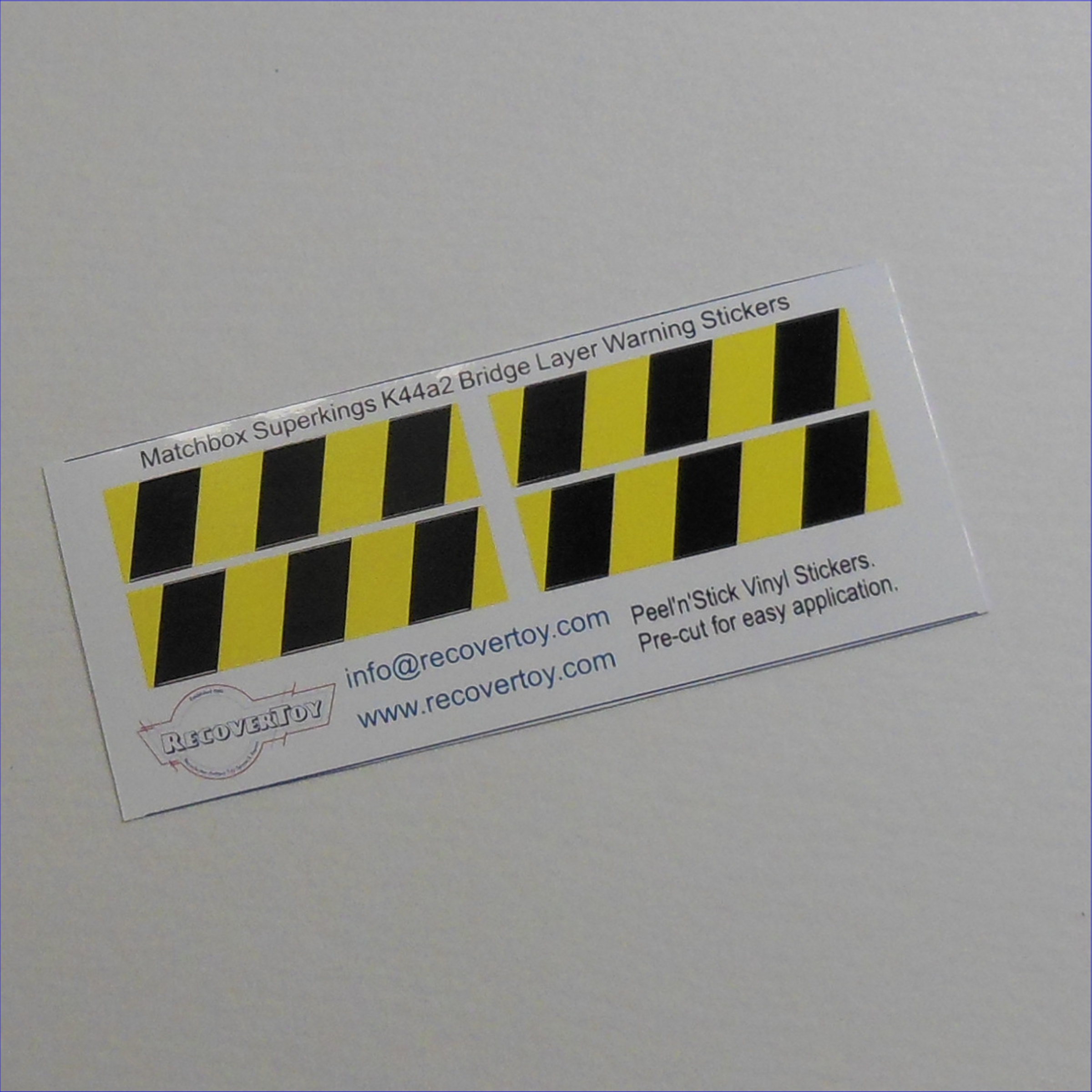 Matchbox Lesney King Size K 44a2 Berliet Bridge Layer Warning Sticker Set