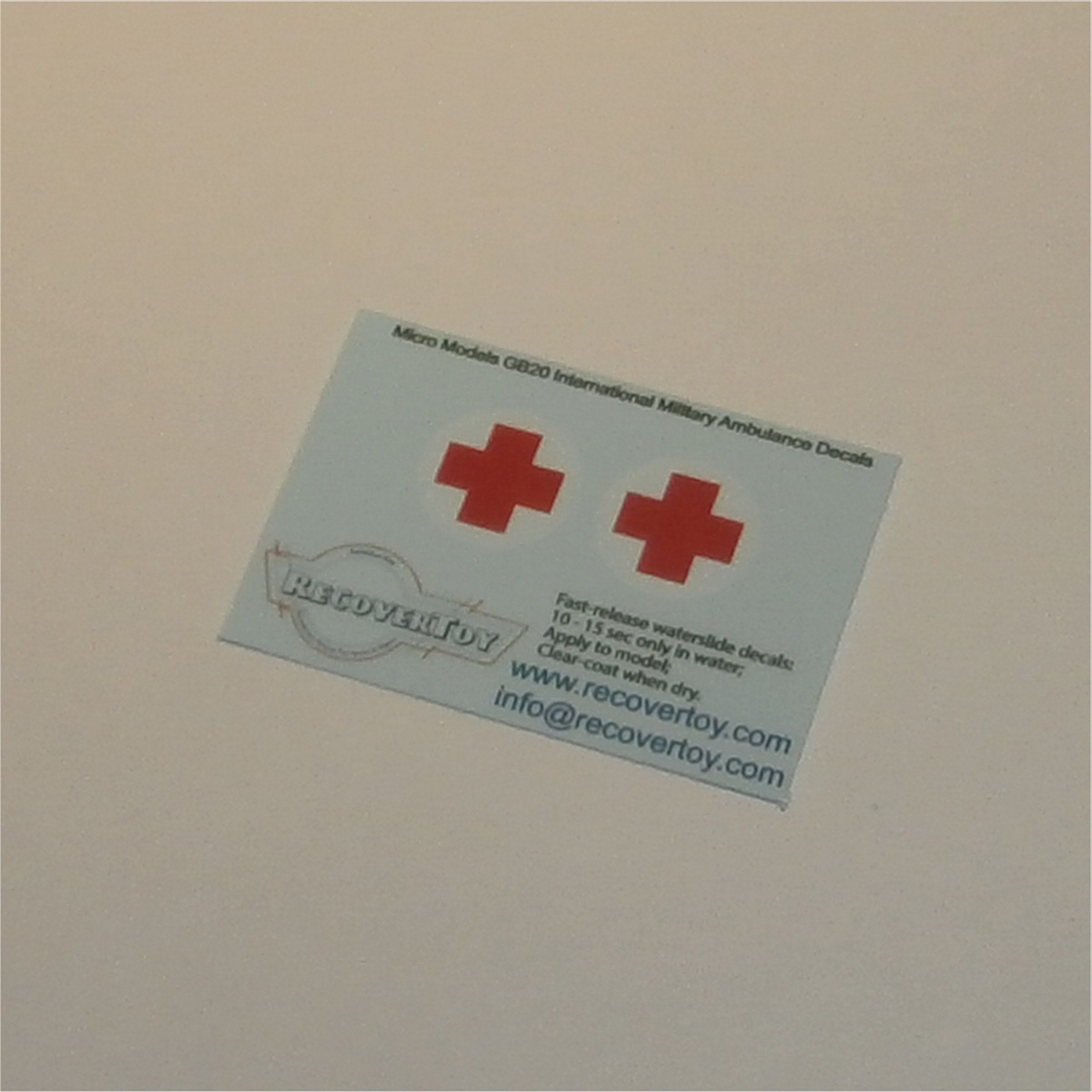 Micro Models G-20 International Ambulance Military Waterslide Decals