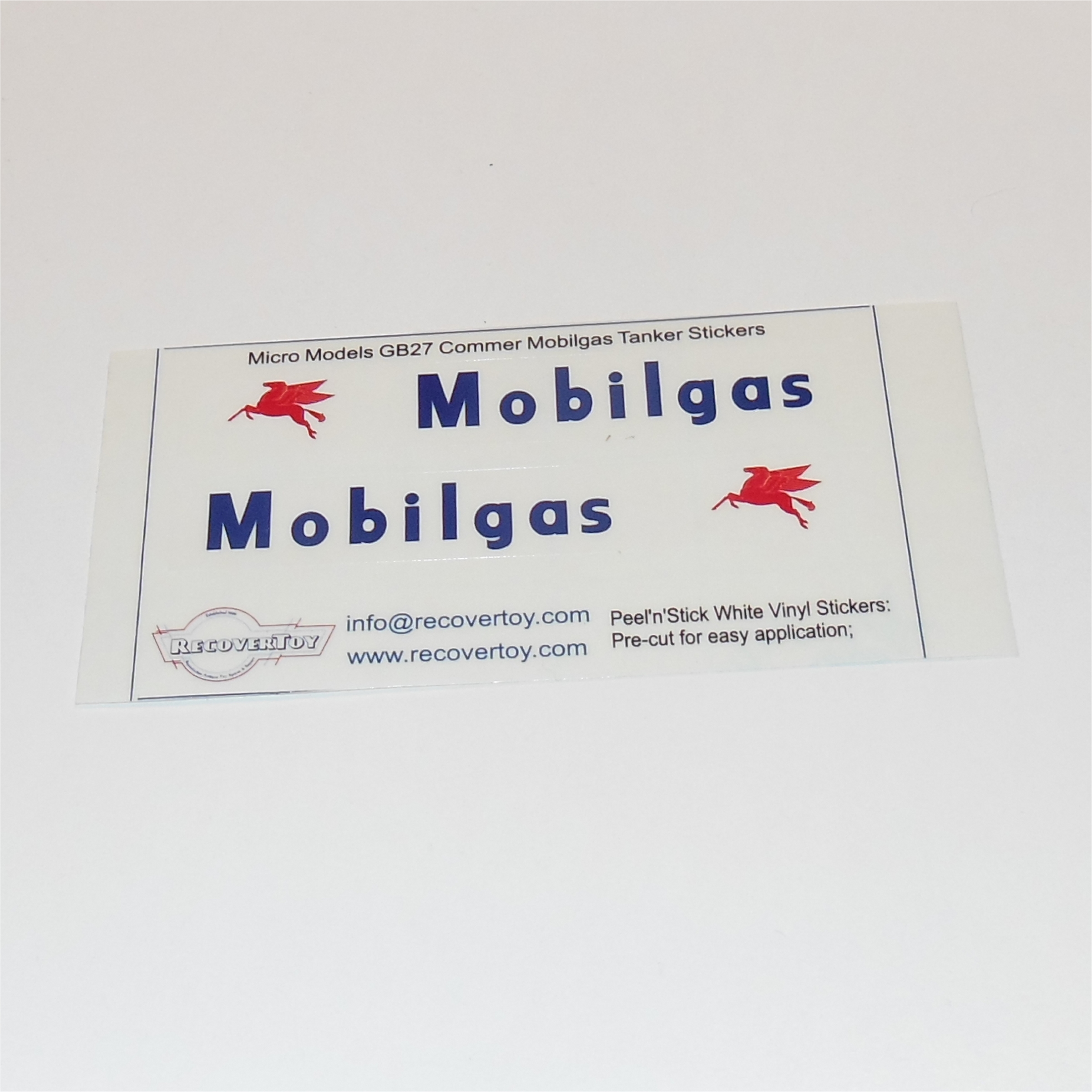 Micro Models G-27 Articulated Tanker Mobilgas Petrol Clear Background Stickers