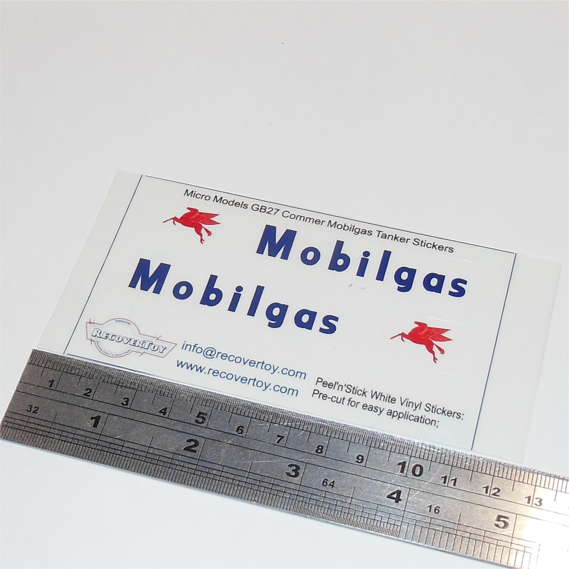 Micro Models G-27 Articulated Tanker Mobilgas Petrol Clear Background Stickers