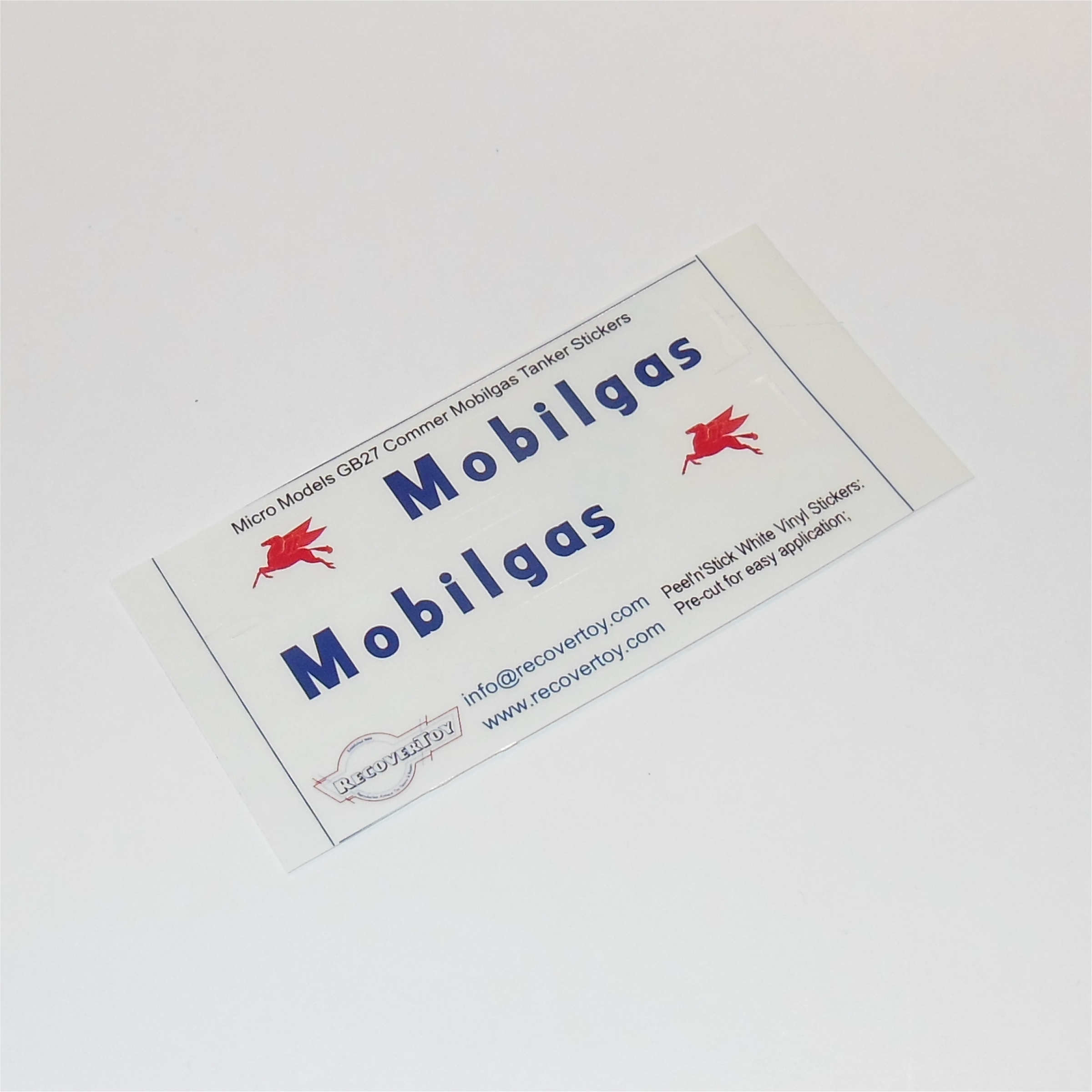 Micro Models G-27 Articulated Tanker Mobilgas Petrol Clear Background Stickers