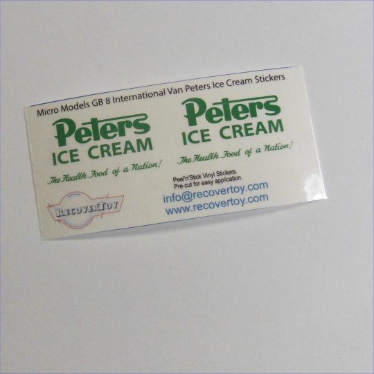 Micro Models GB 8 International Van Peters Ice Cream Sticker Set