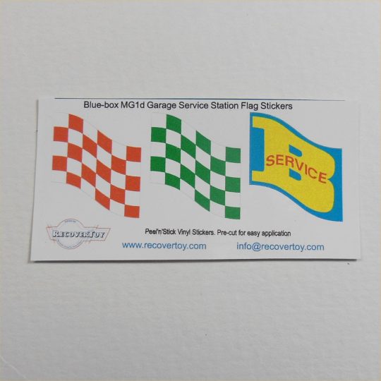 Blue-Box MG1d Garage Service Station Flags Stickers Set