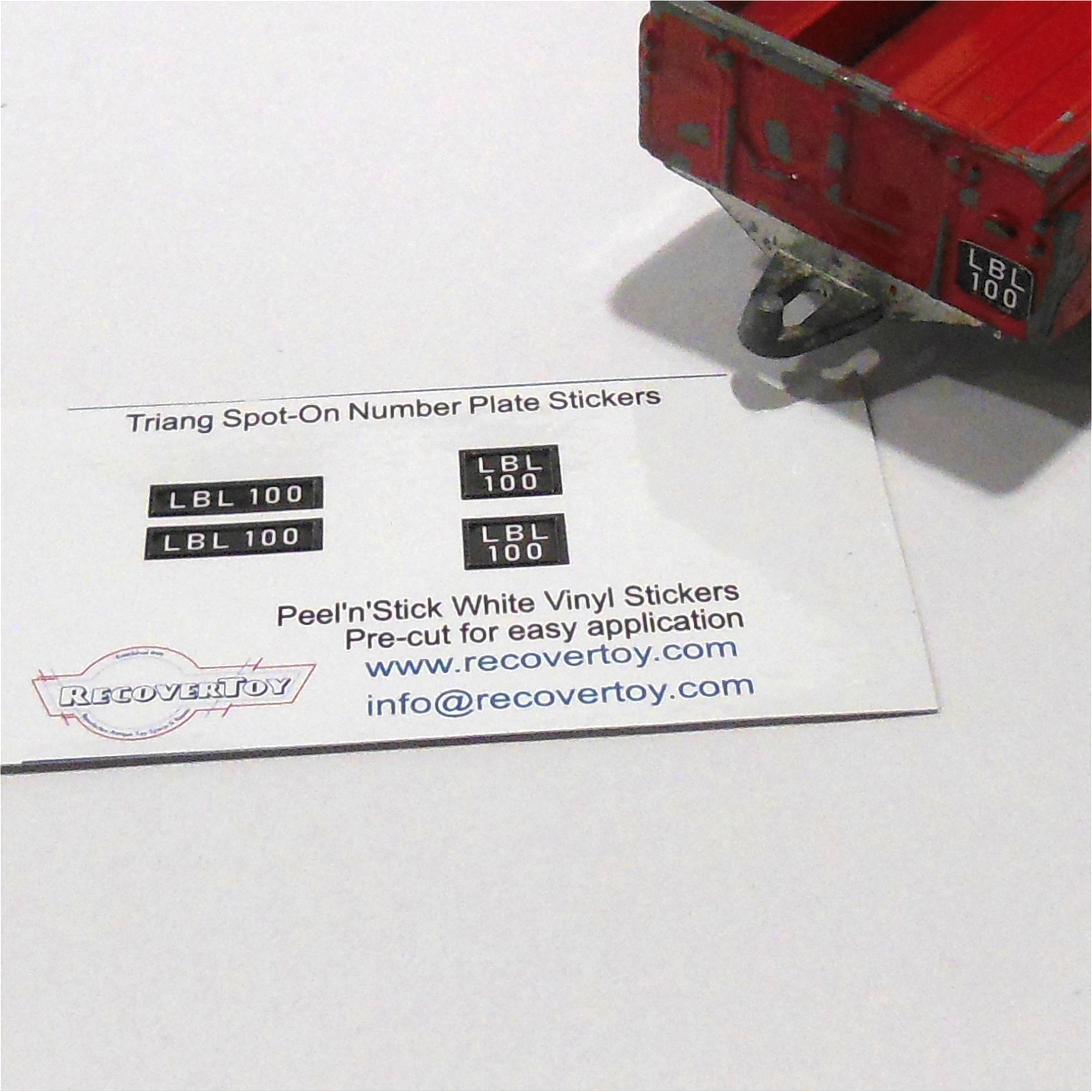 Triang Spot-On Number Plates LBL100 Sticker Set