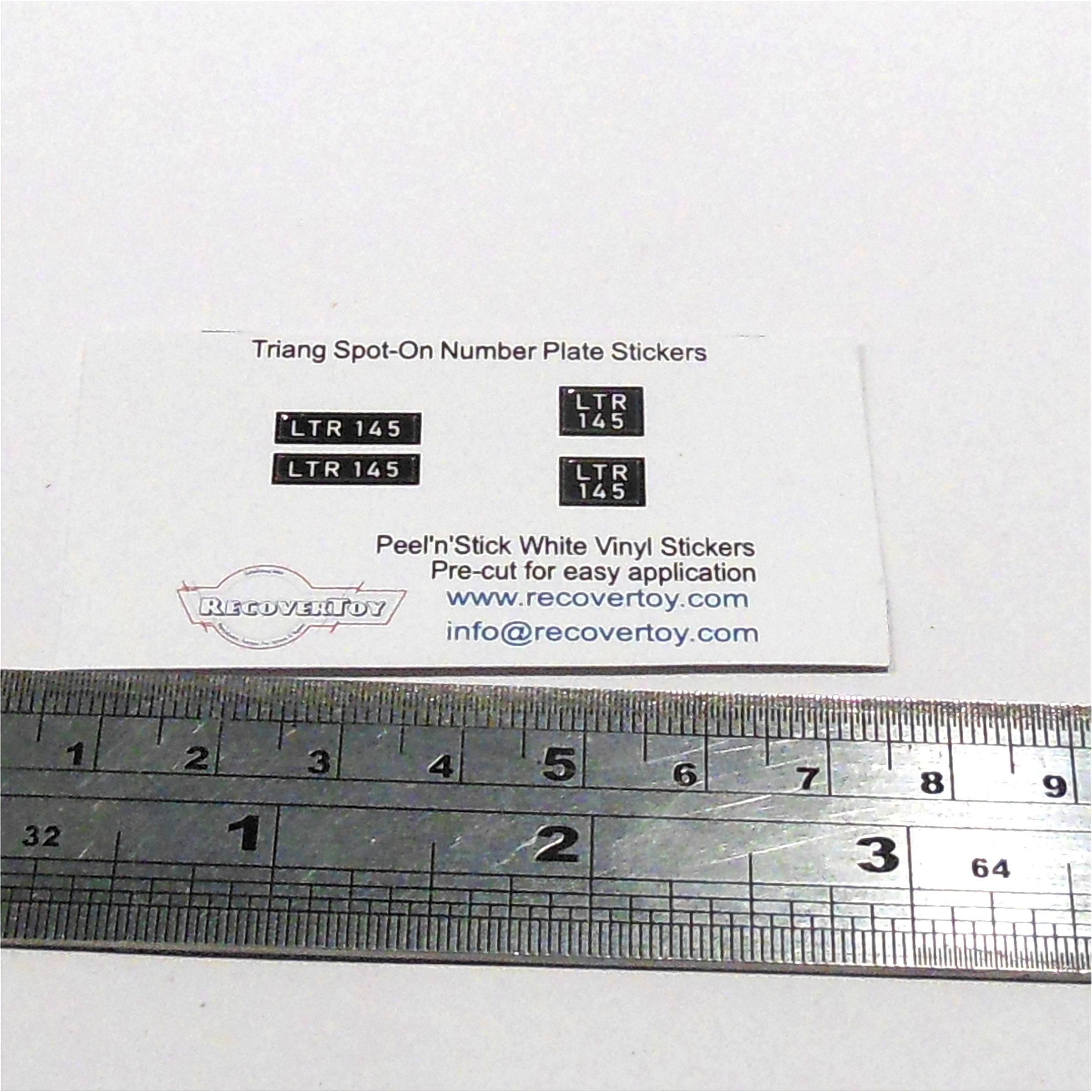Triang Spot-On Number Plates LTR145 Sticker Set