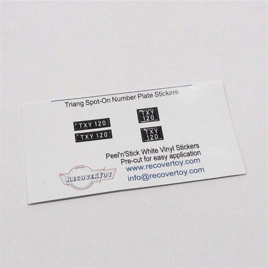 Triang Spot-On Number Plates TXY120 Sticker Set