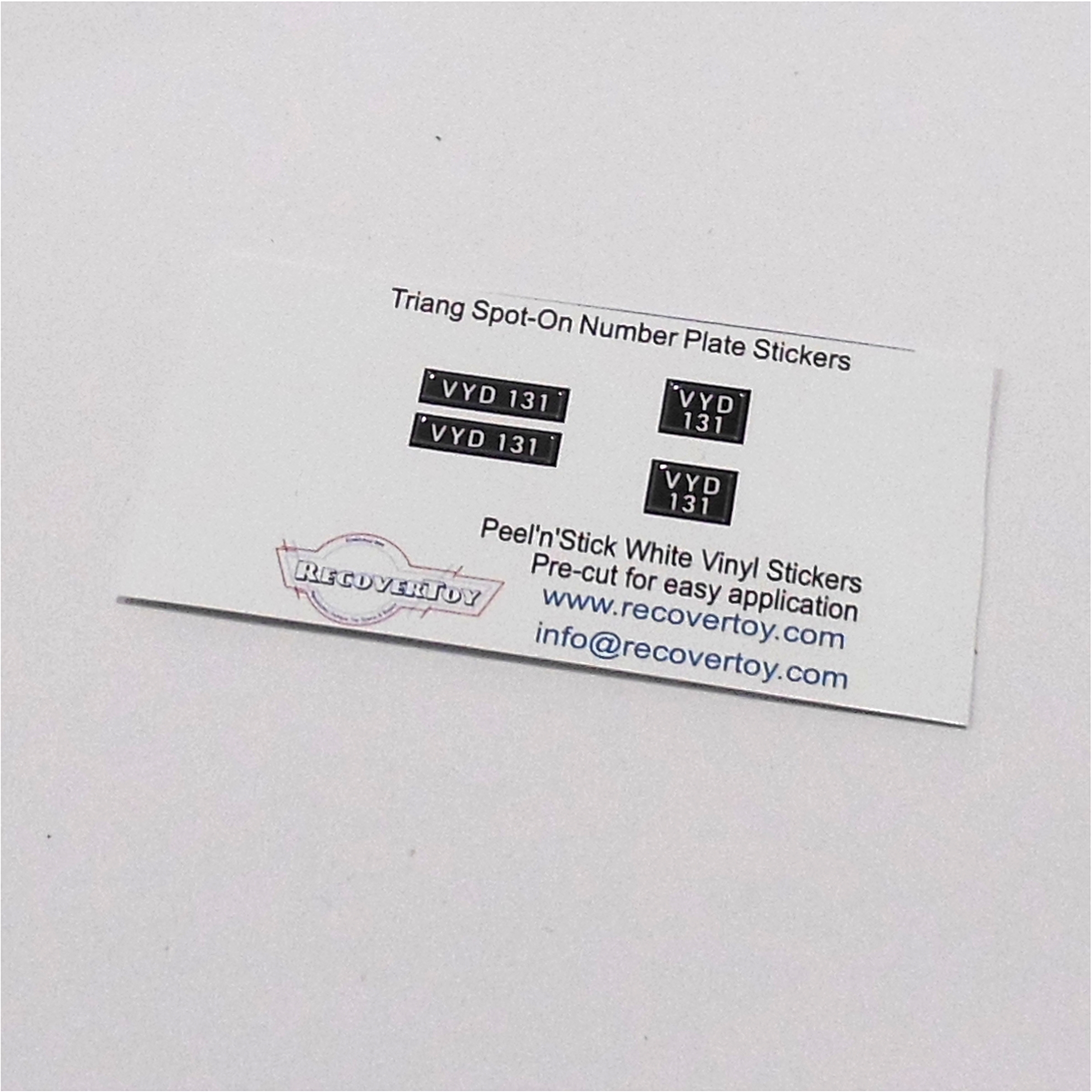 Triang Spot-On Number Plates VYD131 Sticker Set