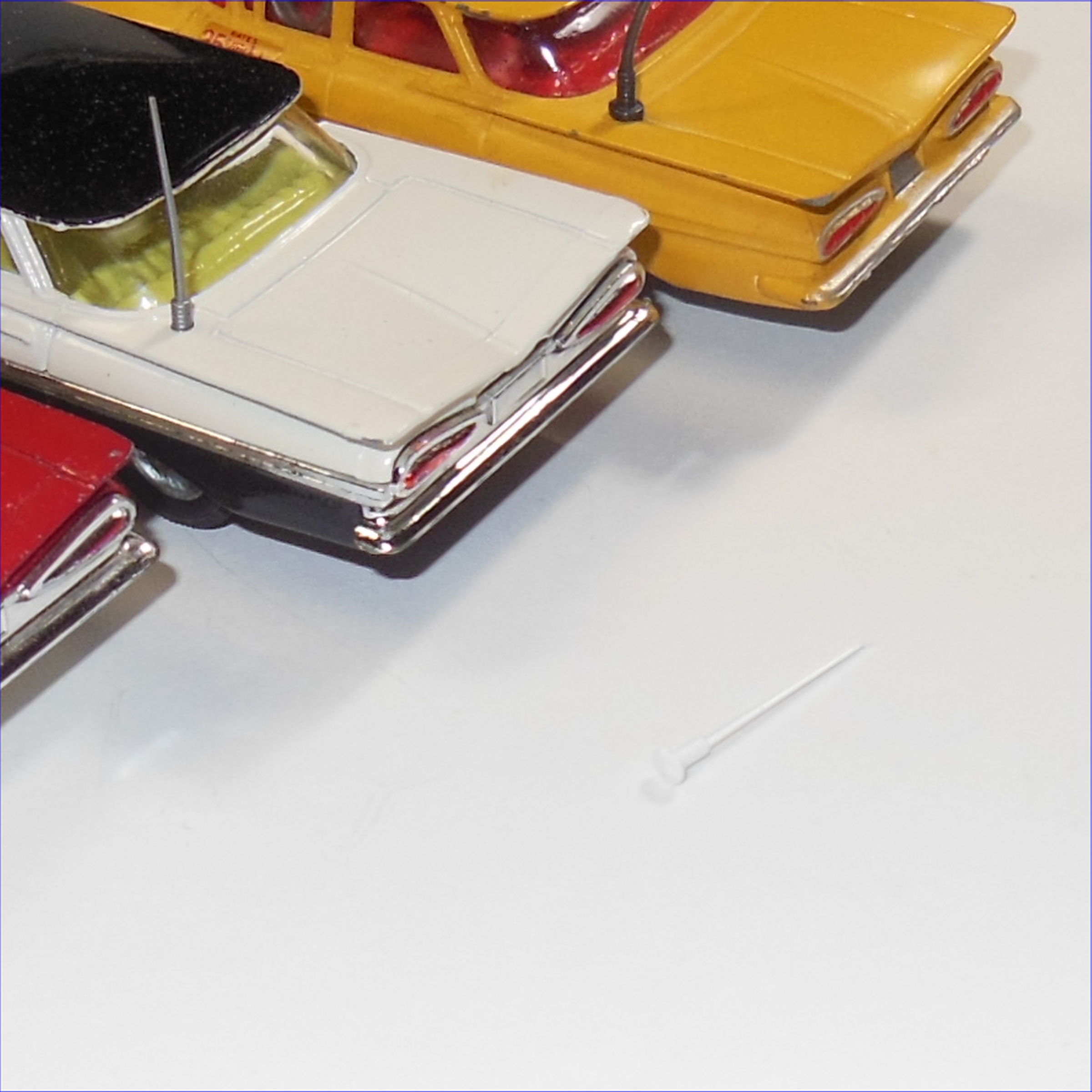 Corgi Toys Aerial Sedan Police Fire Taxi Chevrolet Impala White Plastic Repro Antenna
