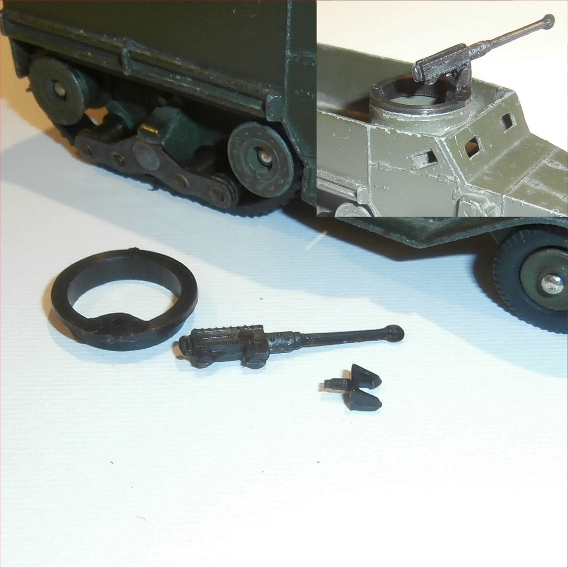 Dinky Toys French 822 M3 Half-Track Black Plastic Machine Gun and Mounting Kit