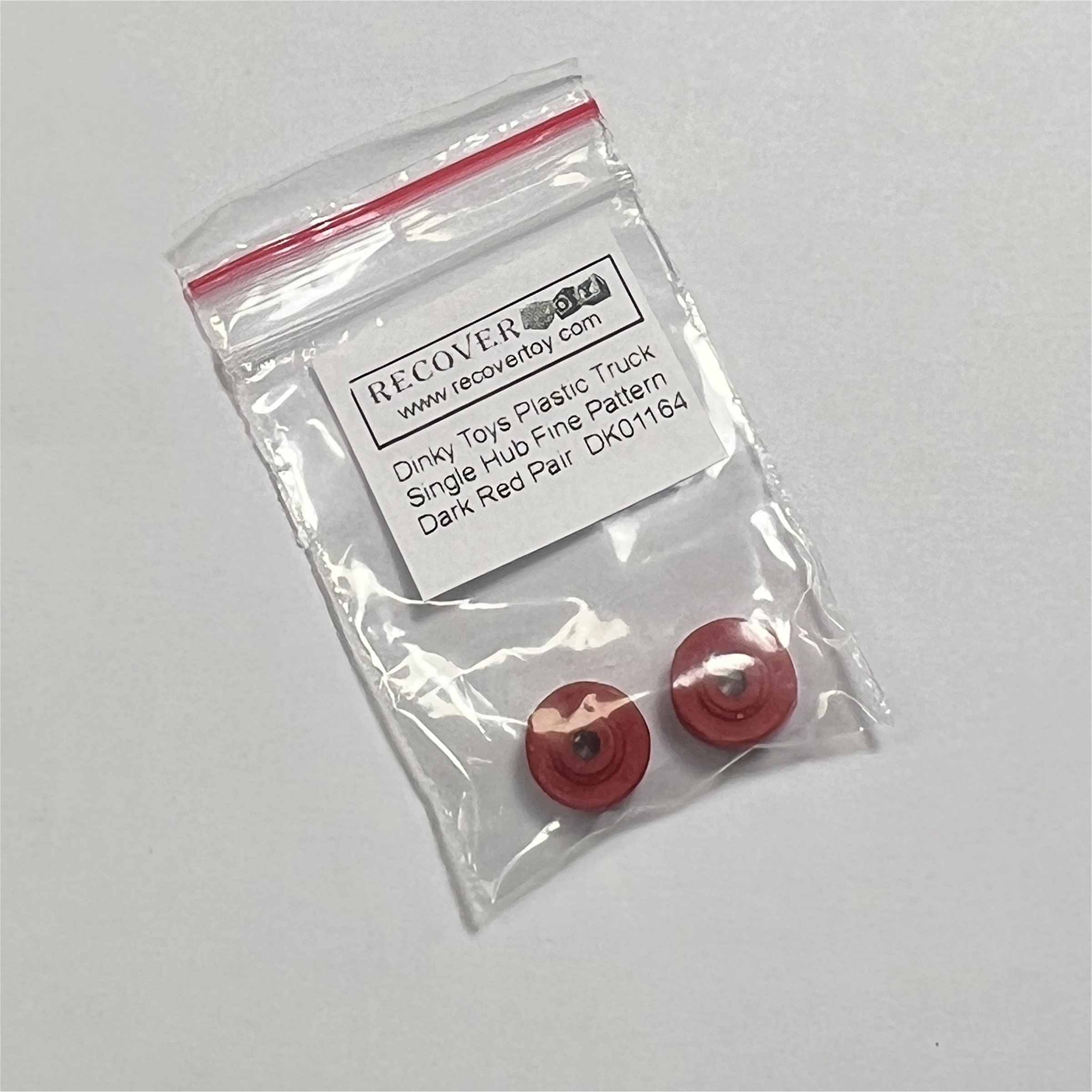 Dinky Toys Supertoys Truck Dark Red Plastic Fine Pattern Wheel Hubs Pair