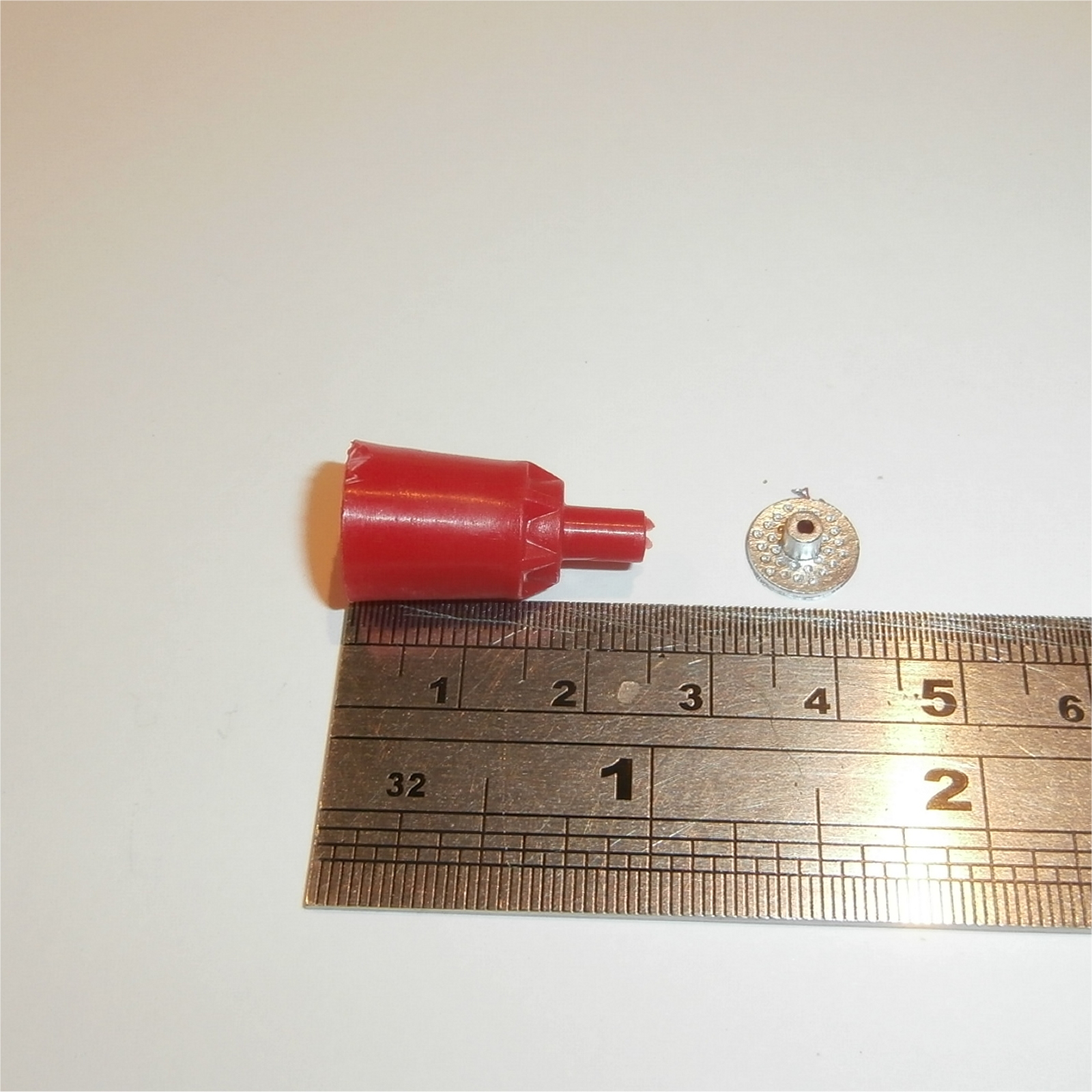 Dinky Toys 106 Thunderbird 2 Red Plastic Exhaust Pod with Chrome Plate