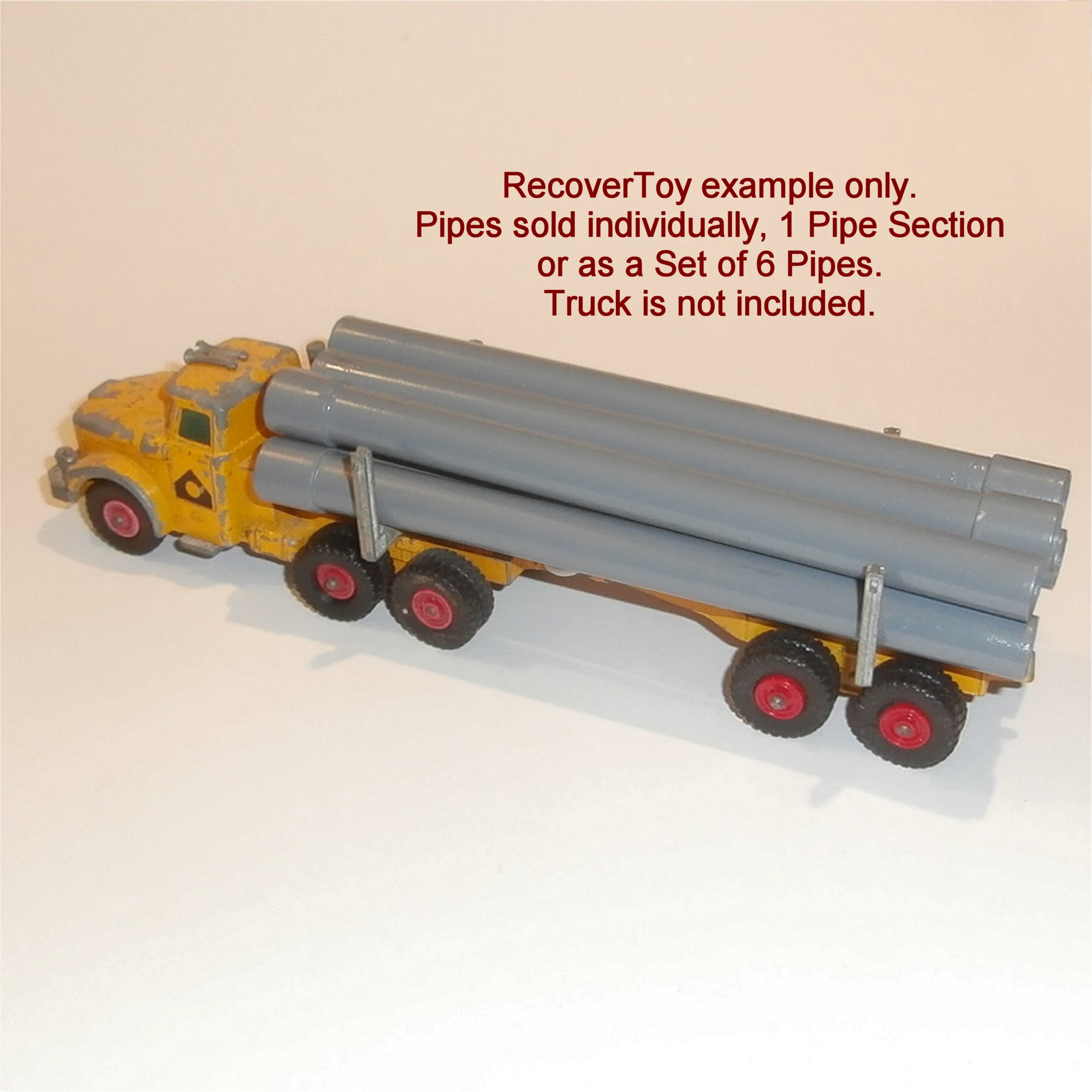 Matchbox Lesney K10b Scammell Pipe Truck Grey Pipe Sections Set