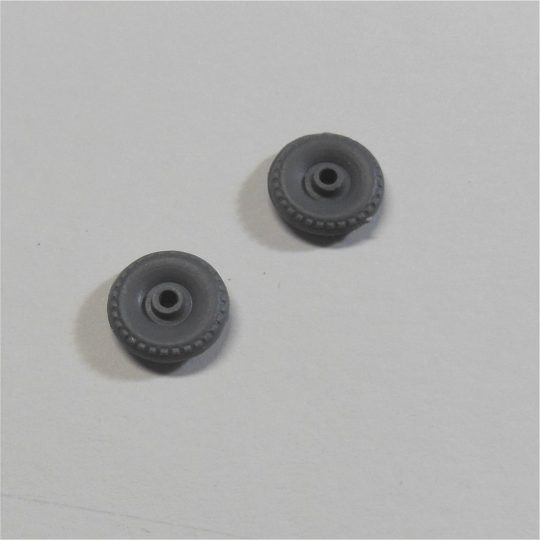 Matchbox Lesney Road Wheels Pair Grey Plastic 12mm x 3.5mm 1-75 72a Tractor