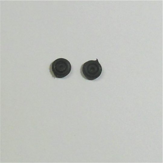 Matchbox Lesney Road Wheels Pair Black Plastic 7mm Diameter 1-75 Regular Wheels