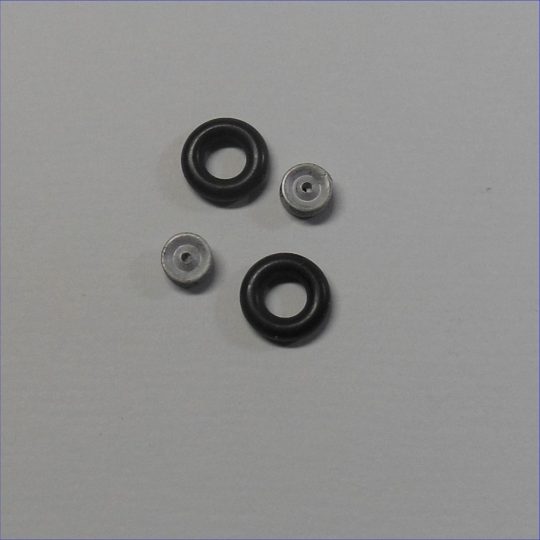 Triang Minic Sedans & Small Truck Cast Metal Pair Road Hubs & Tyres