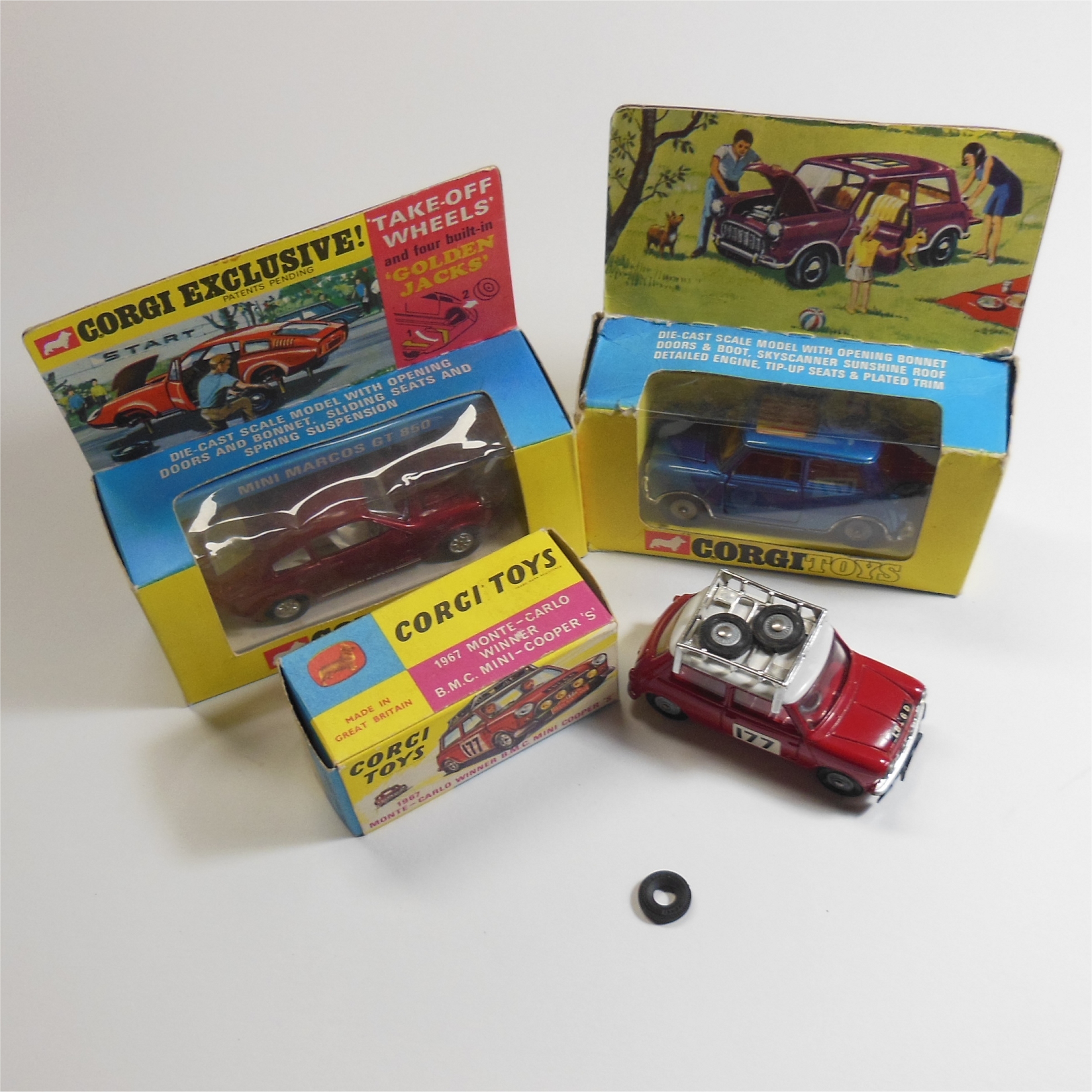 Corgi Toys 12mm Black Tires 1967 & Later Issue Mini & Small Cars Tyres Y046