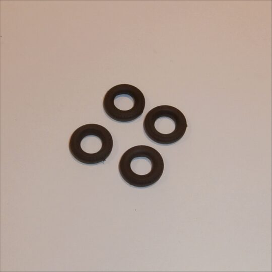 Corgi Toys Black Tires 15mm Early Sedan Set of 4 Tyres Pack #7