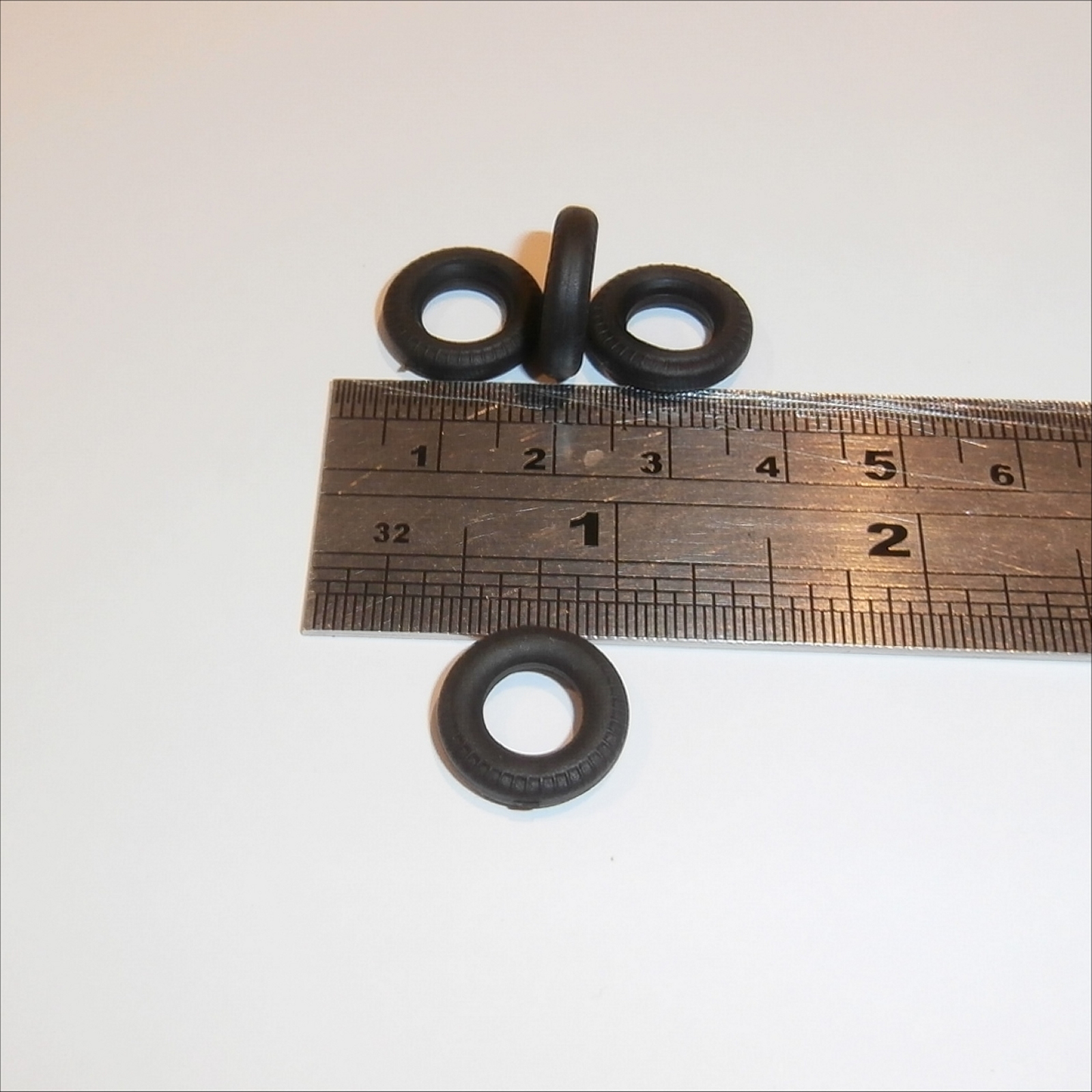 Corgi Toys Black Tires 15mm Early Sedan Set of 4 Tyres Pack #7